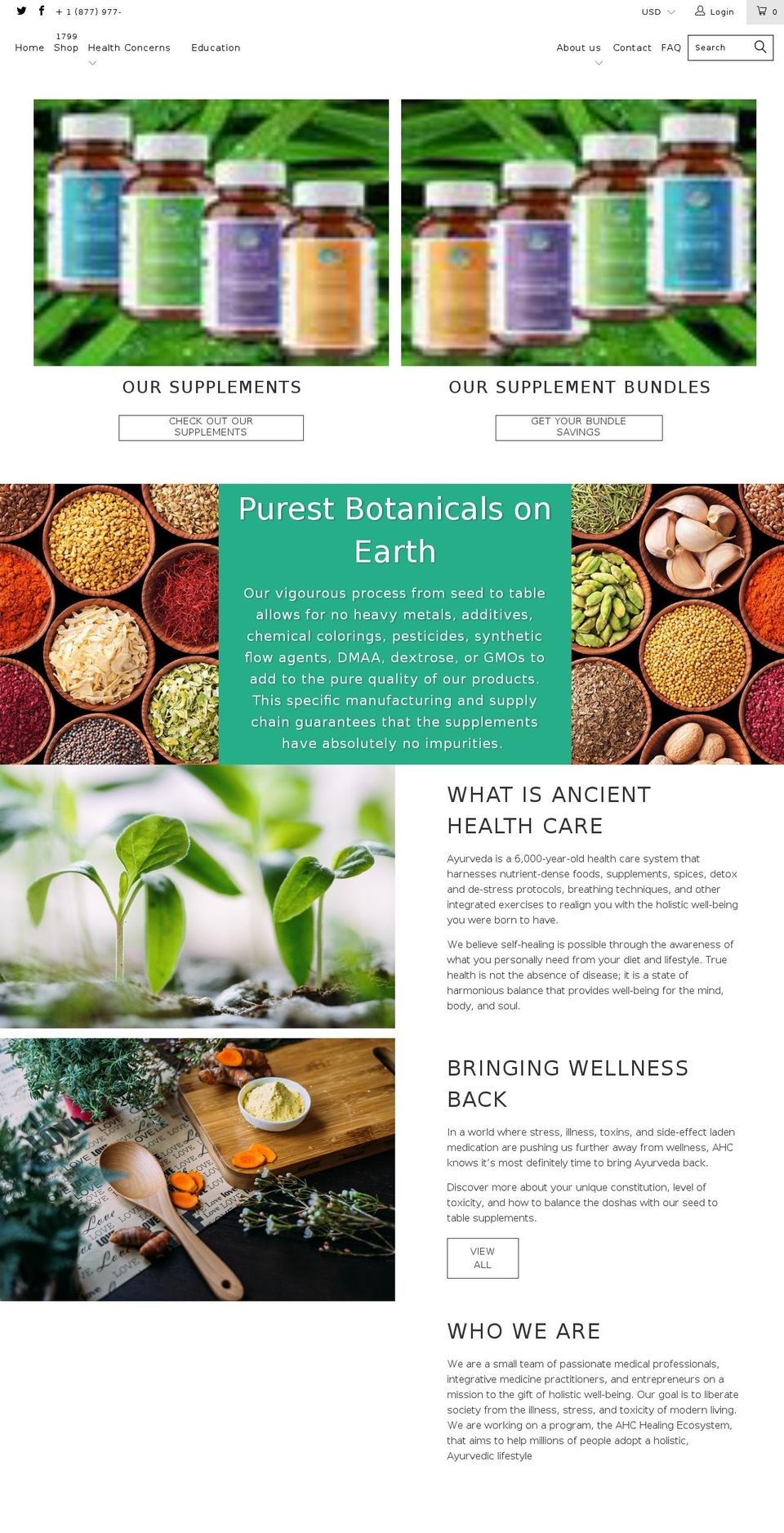 ancienthealthcare.com shopify website screenshot