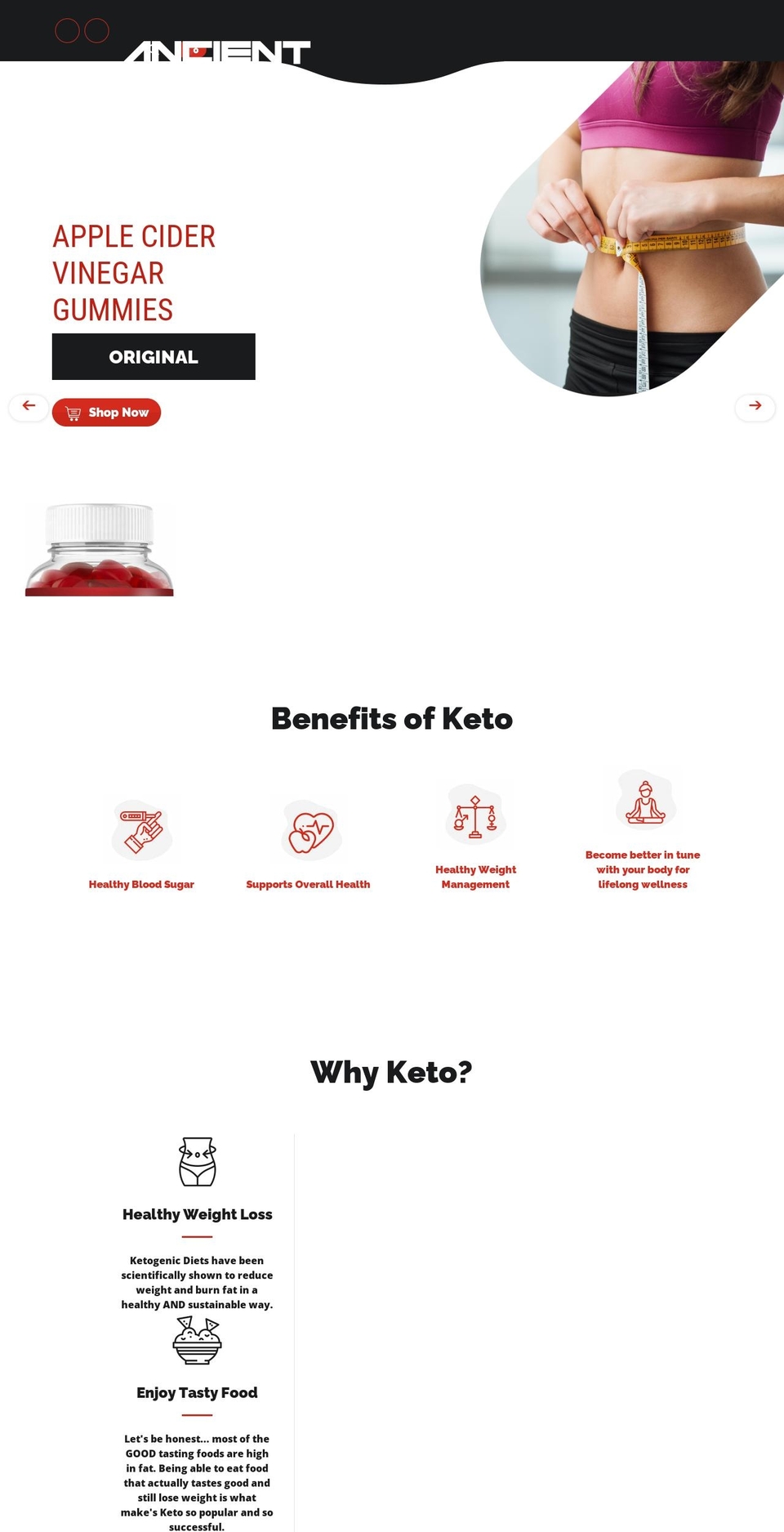 ancientketo.com shopify website screenshot