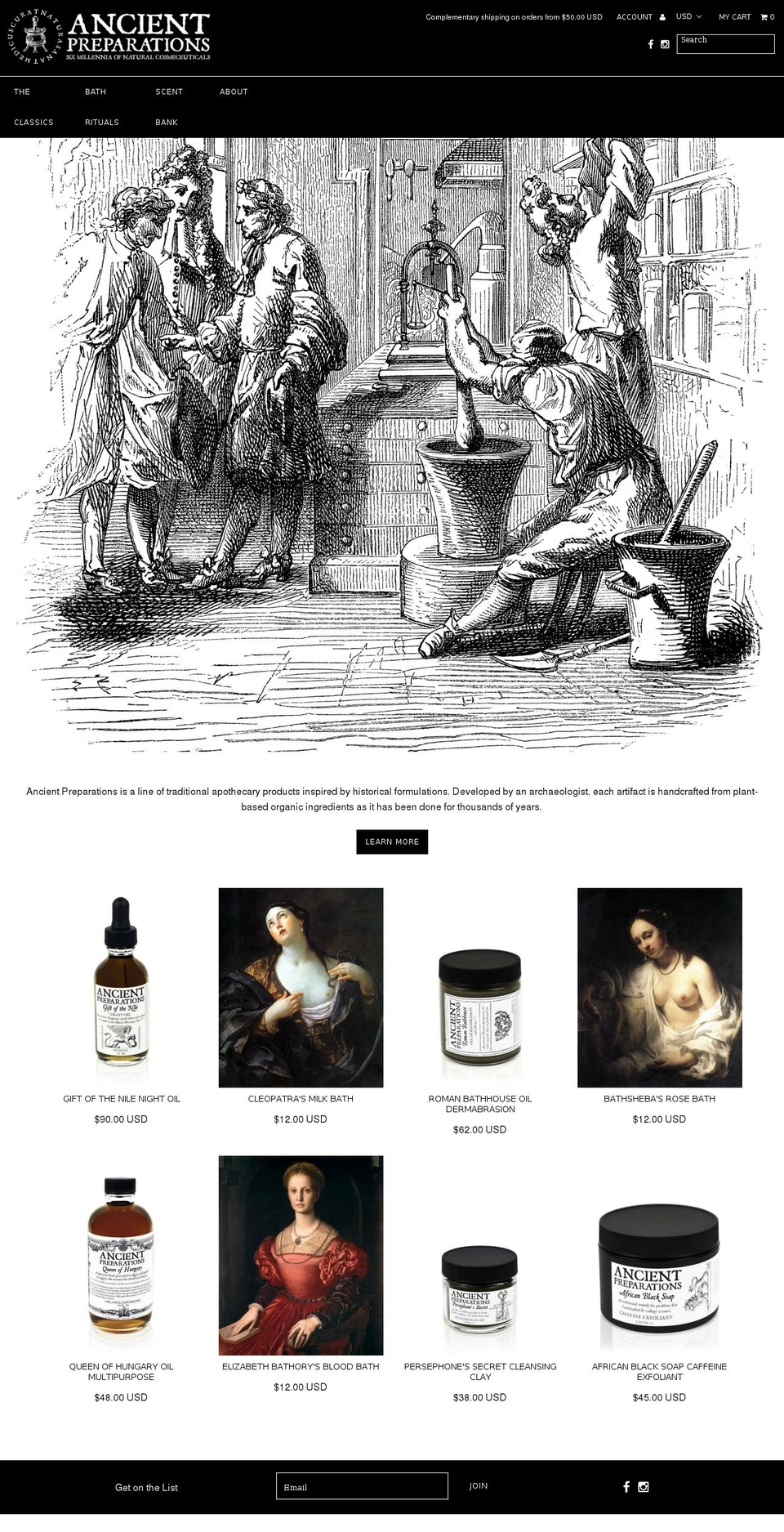 ancientpreparation.com shopify website screenshot
