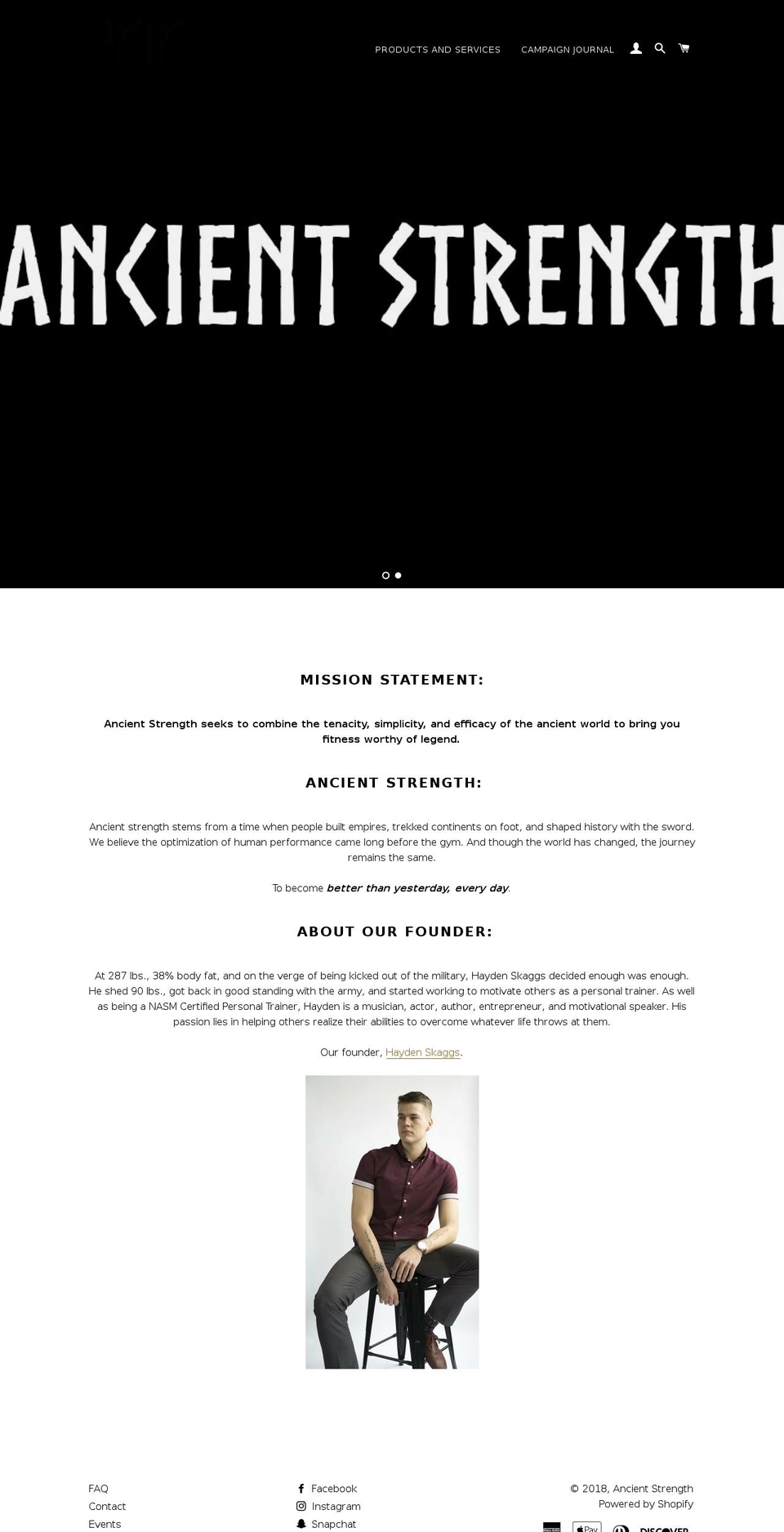 ancientstrength.com — Shopify storefront screenshot