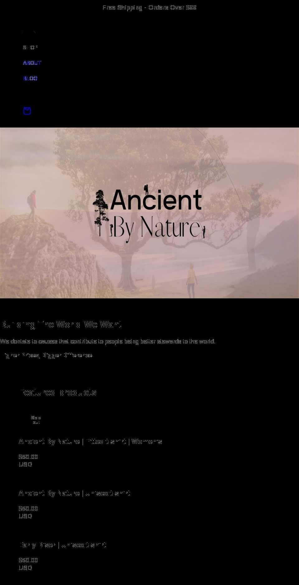 ancientxnature.com shopify website screenshot