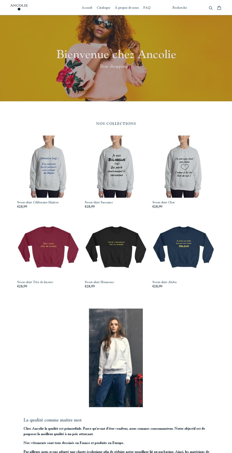ancolie.net shopify website screenshot