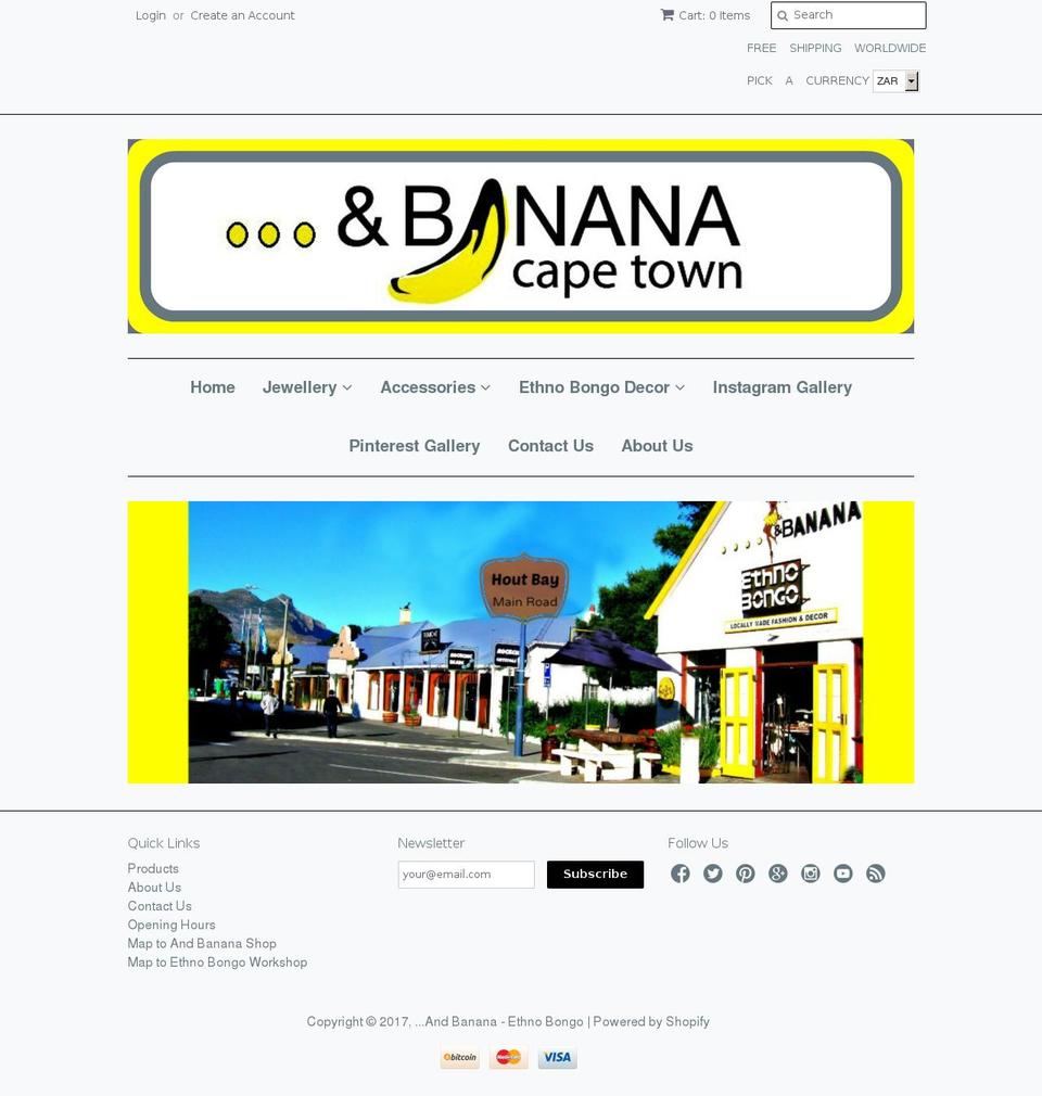 and-banana.myshopify.com shopify website screenshot
