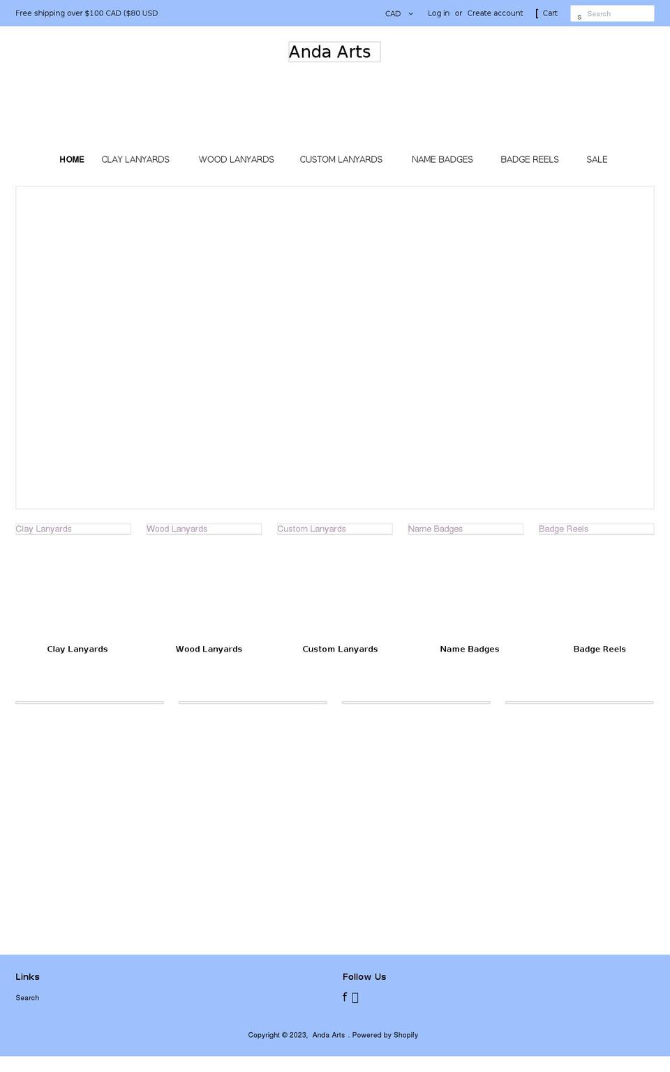 andaarts.com shopify website screenshot