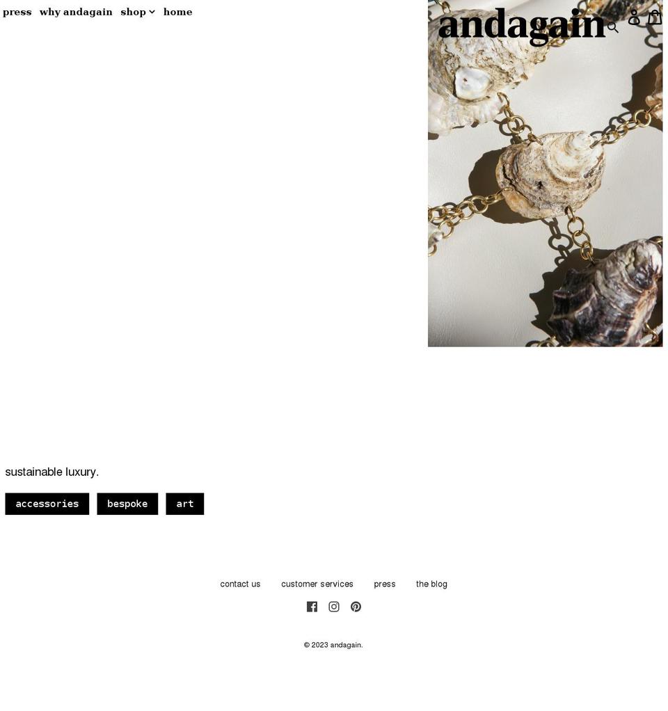 andagainco.com shopify website screenshot