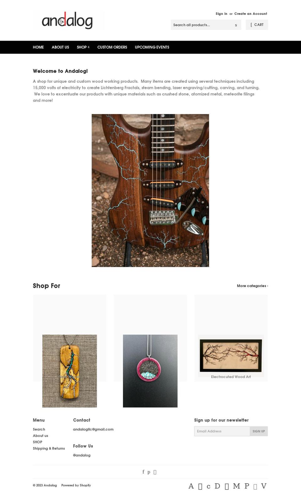 andalog.com shopify website screenshot