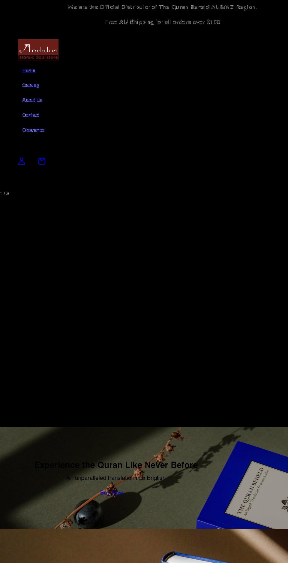 andalus.com.au shopify website screenshot