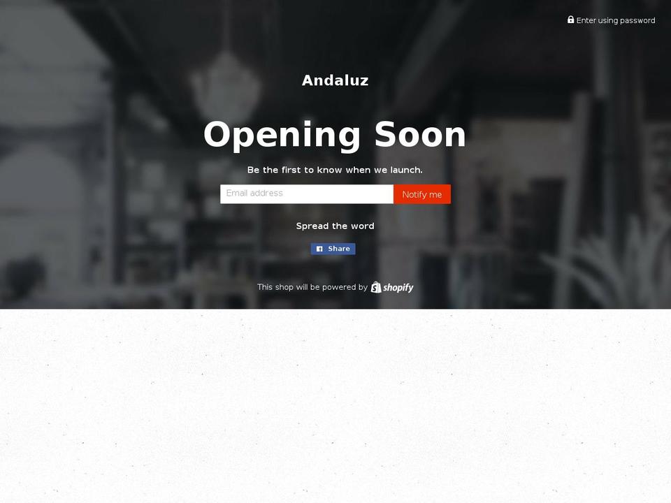 andaluzstudio.com — Shopify storefront screenshot