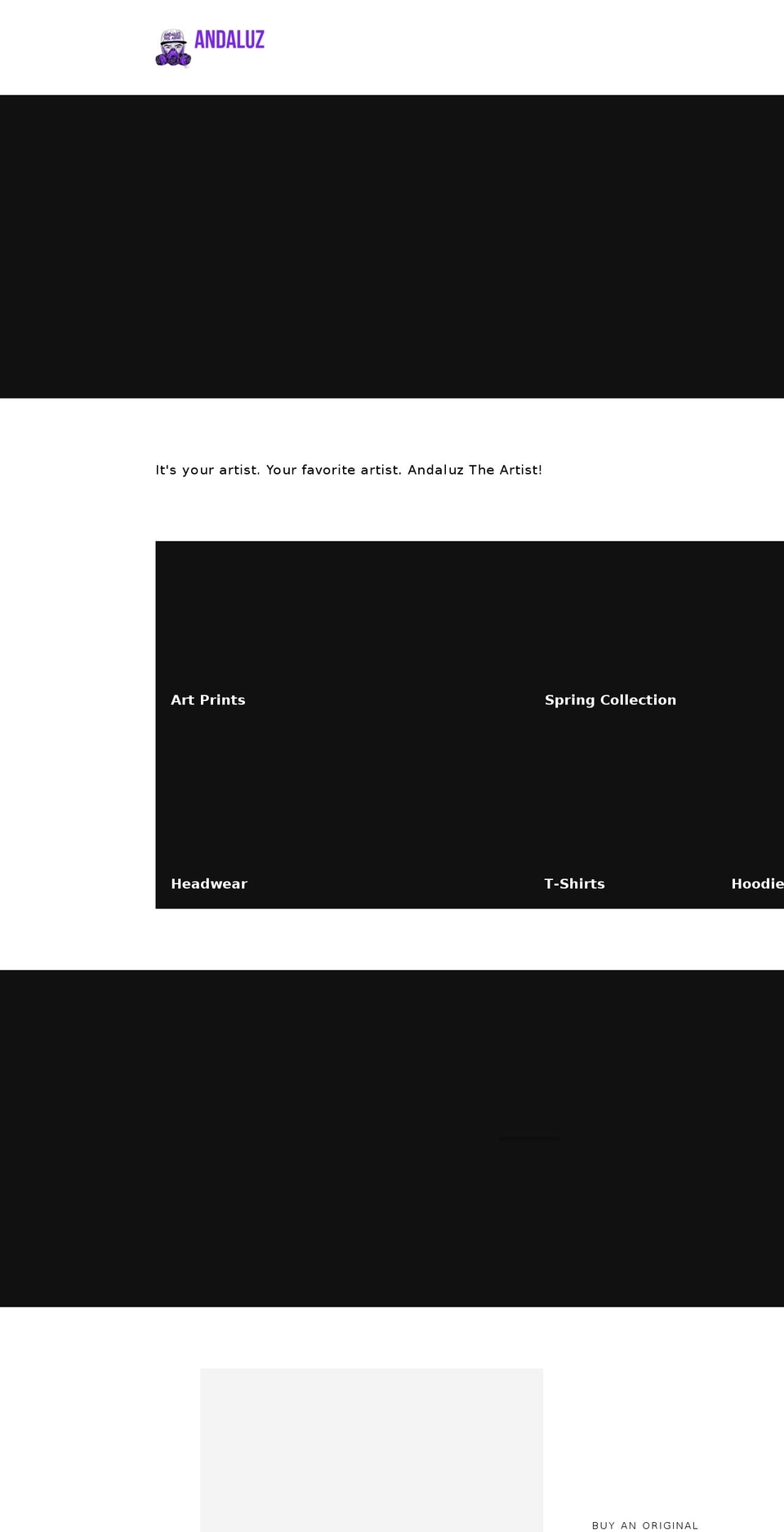 andaluztheartist.com shopify website screenshot