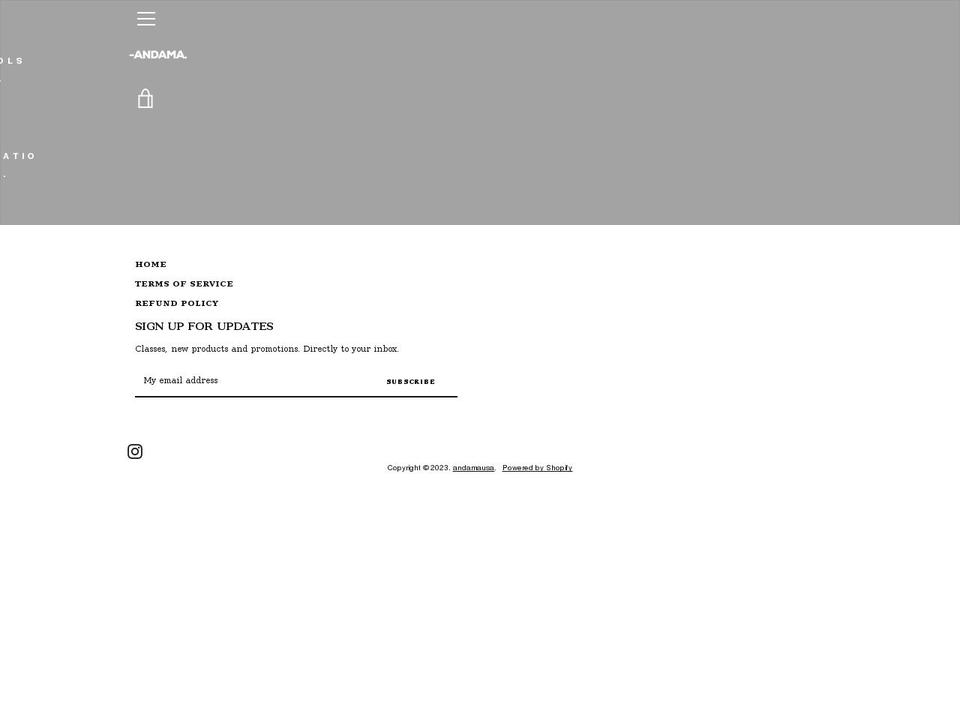 andamausa.com shopify website screenshot
