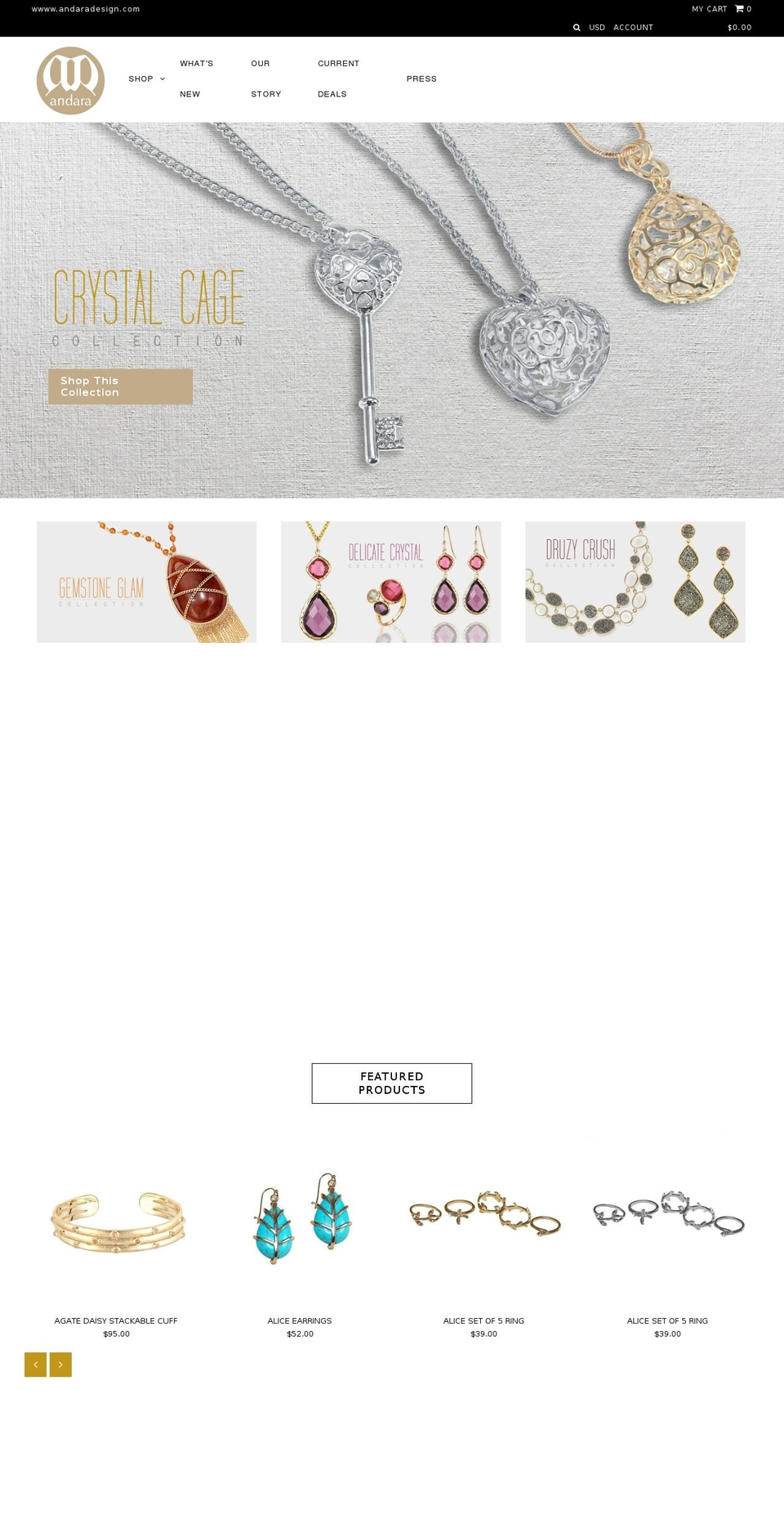 andaradesign.com shopify website screenshot