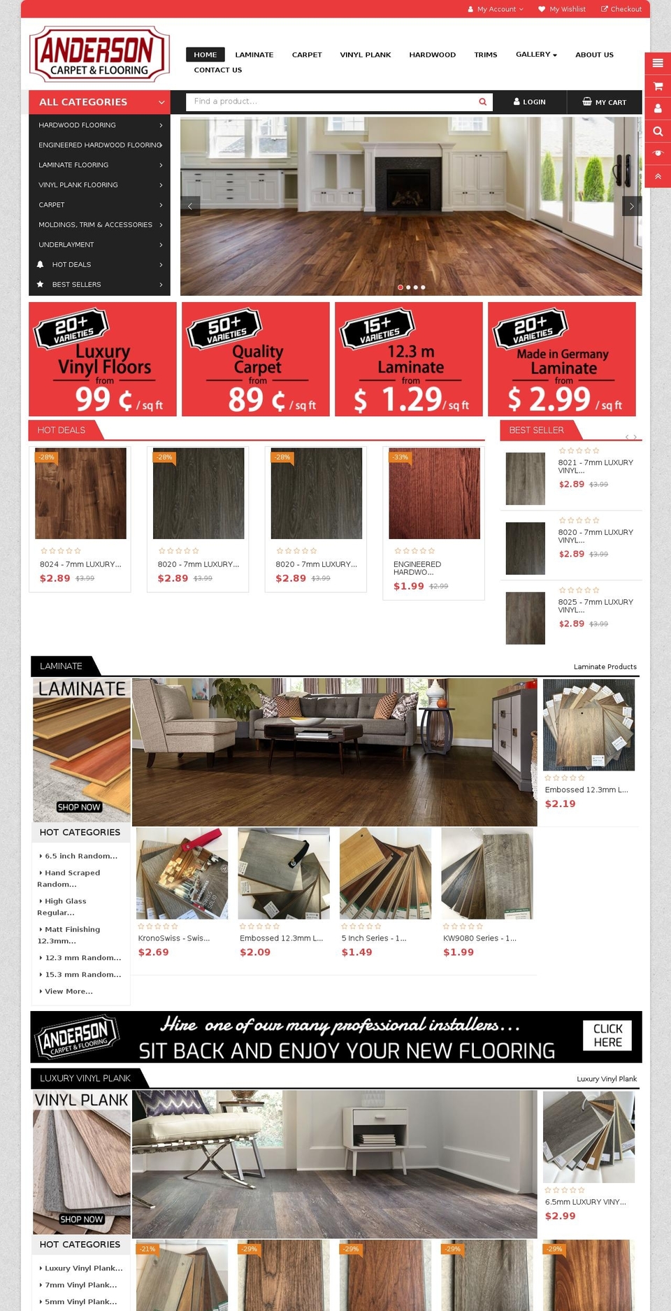 andersonfloors.ca shopify website screenshot