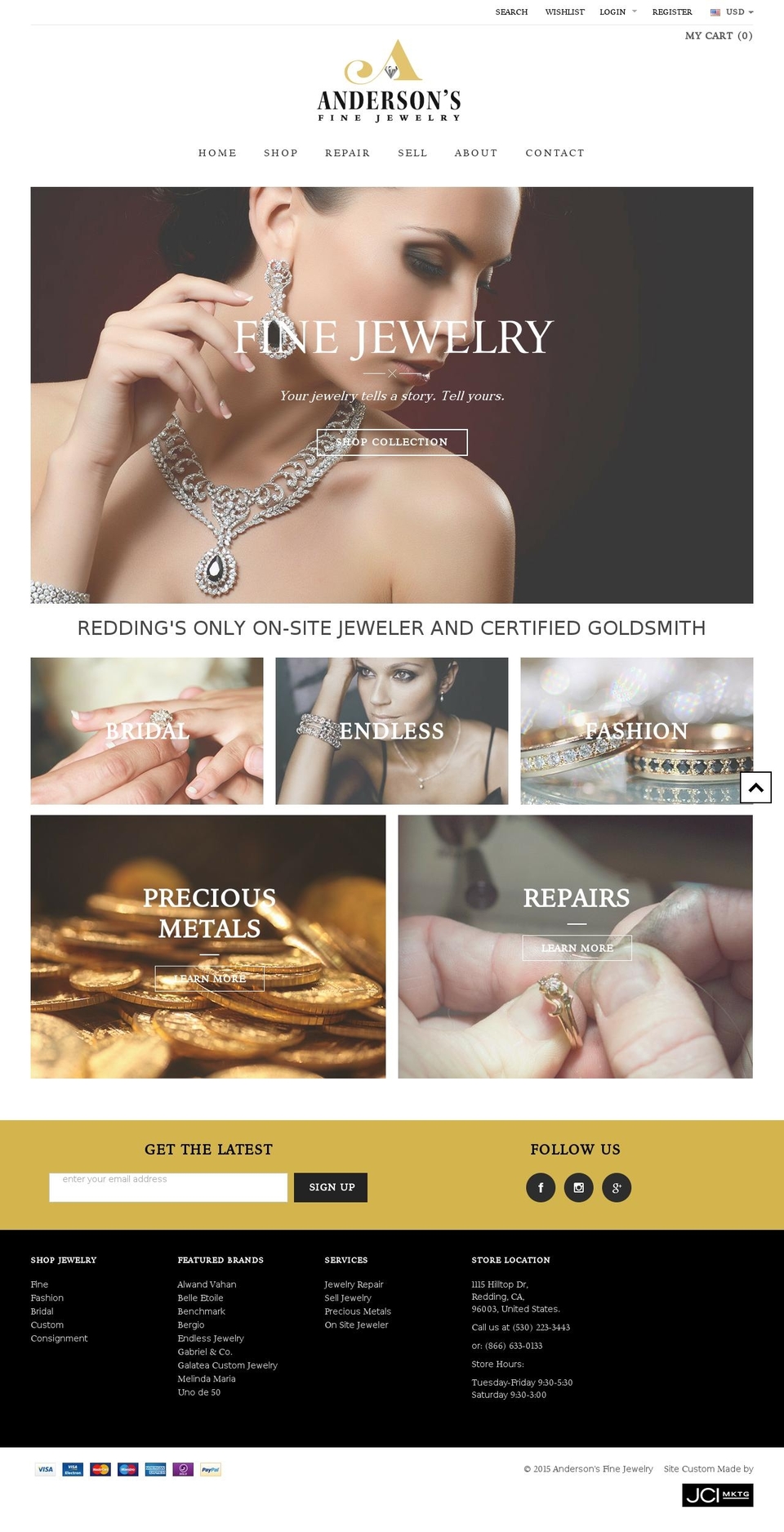 andersonsjewelry.com shopify website screenshot