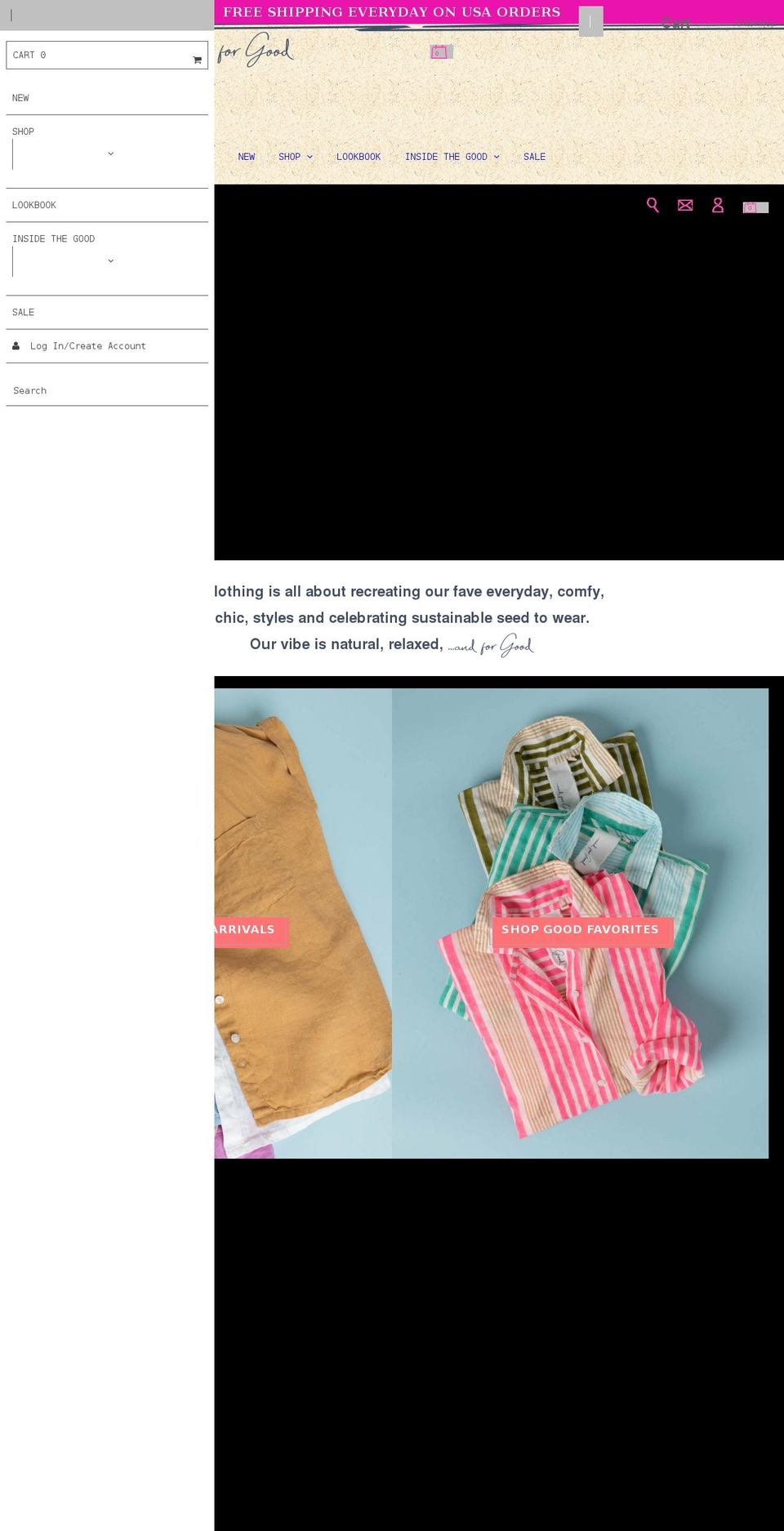 andforgood.com shopify website screenshot