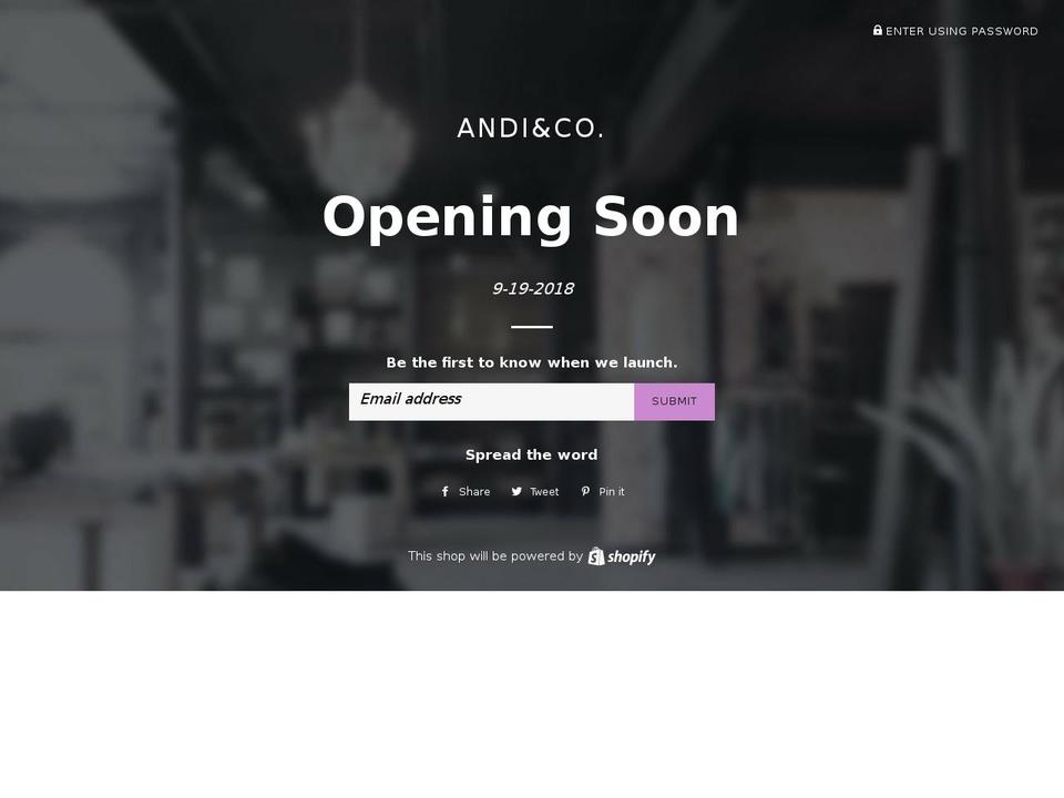 andicohi.com — Shopify storefront screenshot