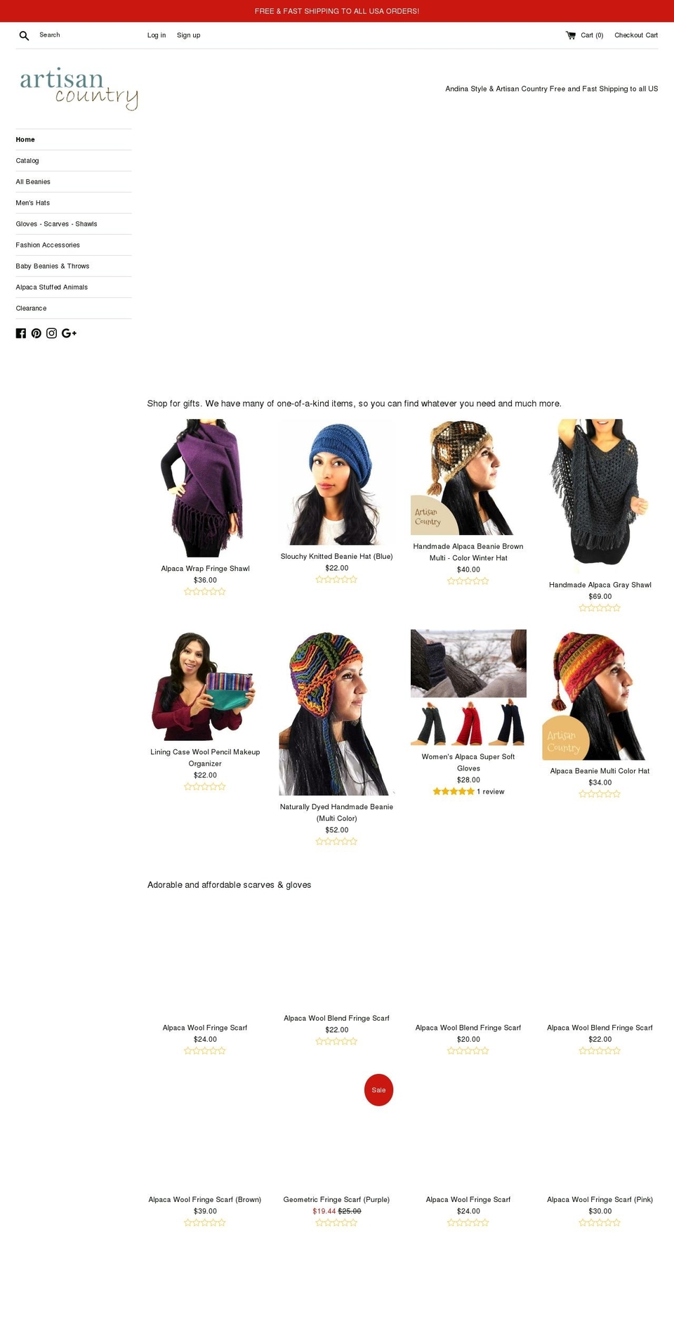 andinastyle.com — Shopify storefront screenshot