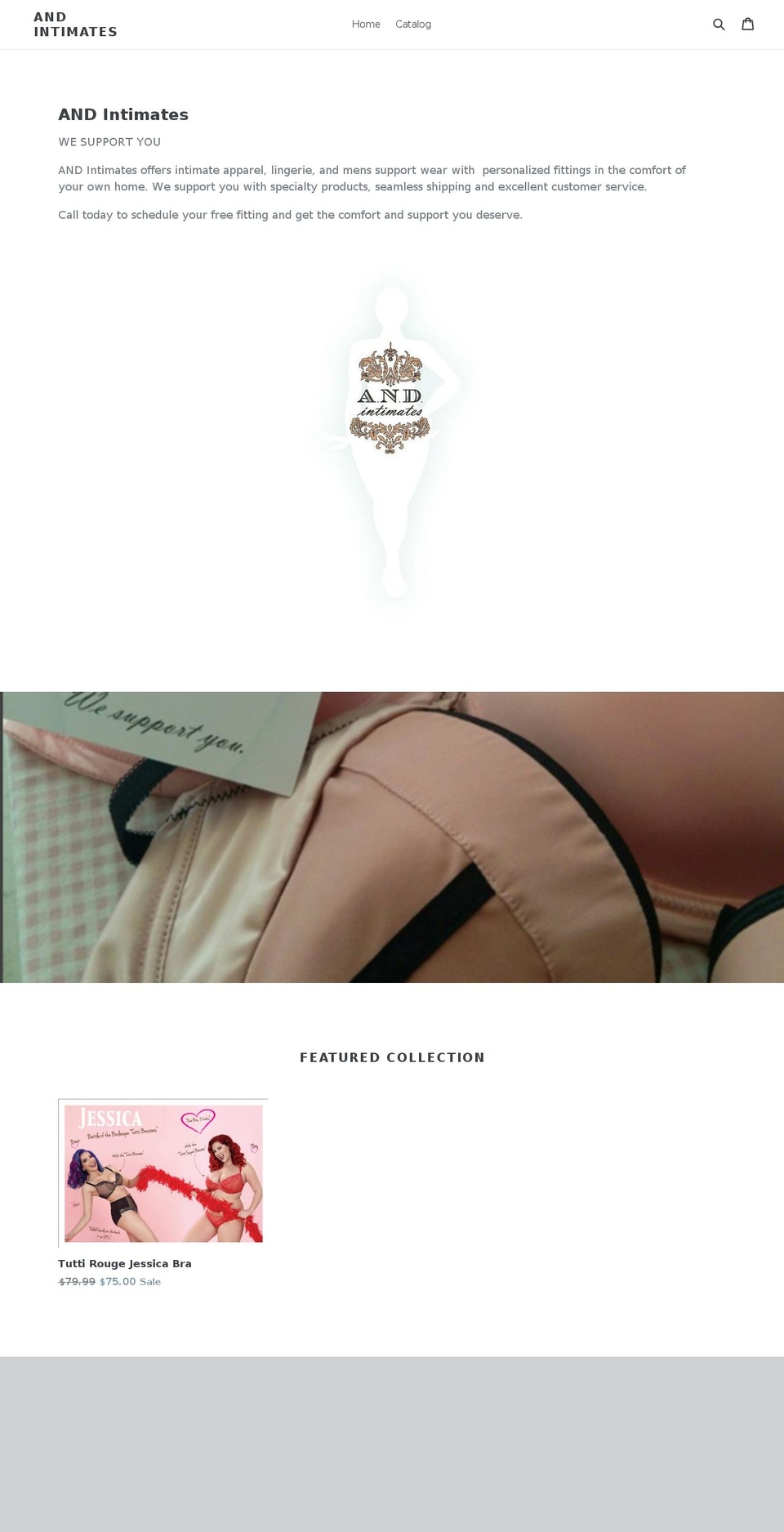andintimates.com — Shopify storefront screenshot
