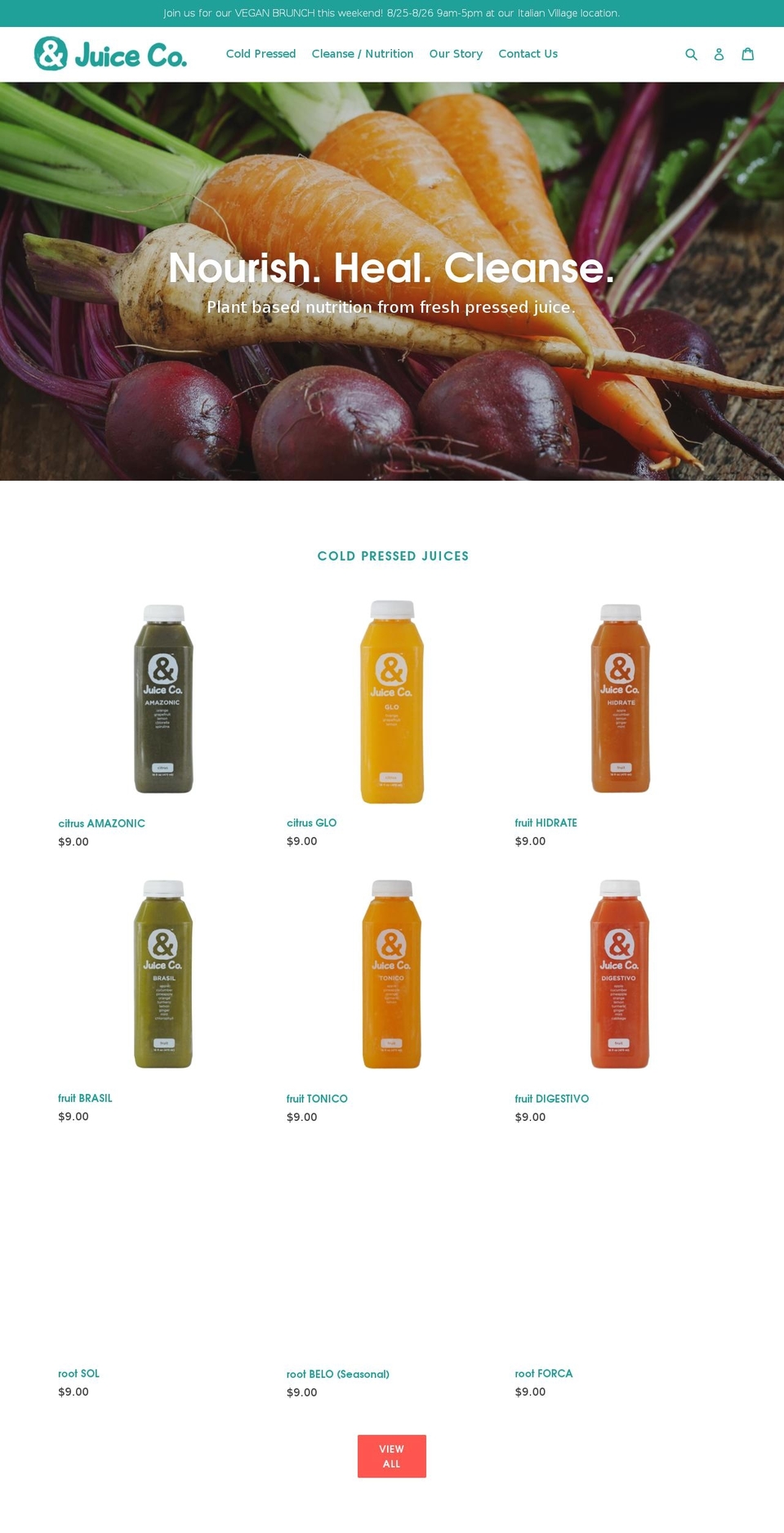 andjuiceco.com — Shopify storefront screenshot
