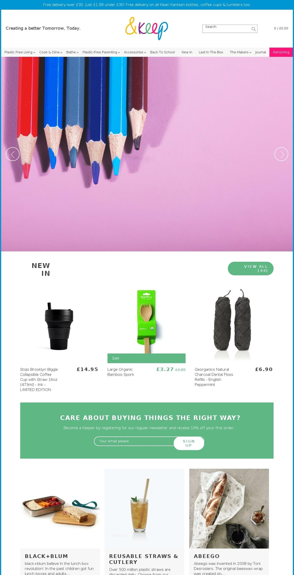 andkeep.com shopify website screenshot