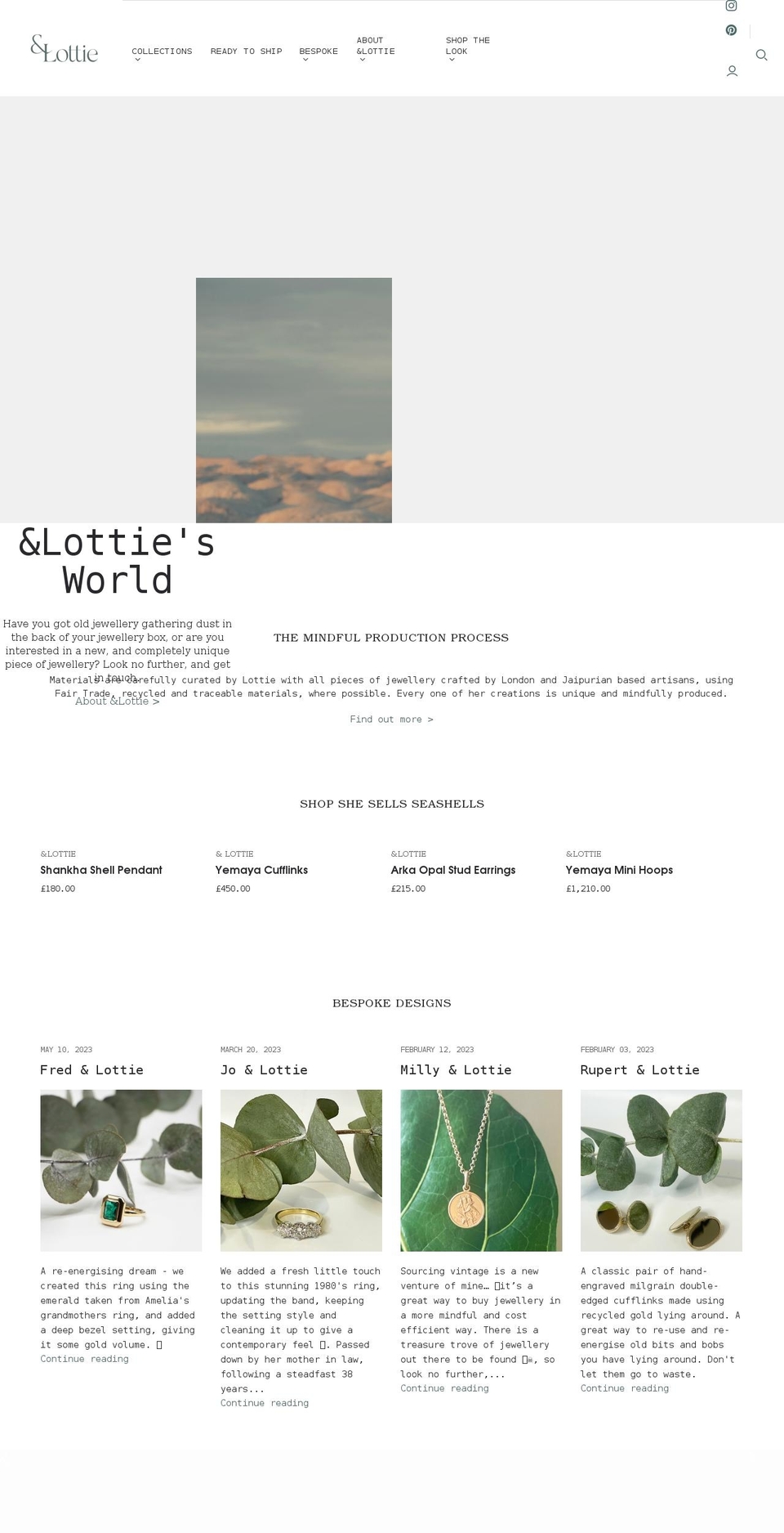 andlottie.com shopify website screenshot