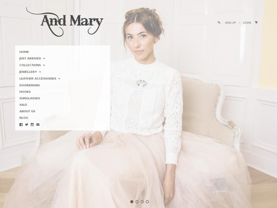 andmary.net shopify website screenshot