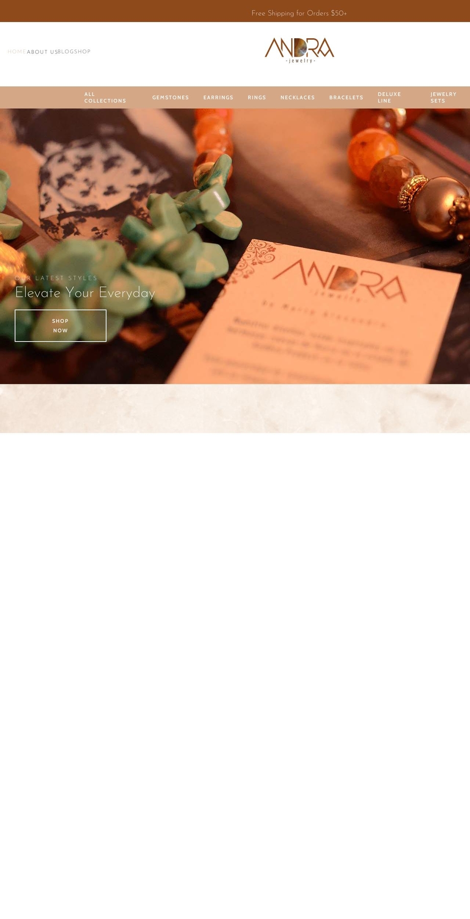 andrajewelry.com shopify website screenshot