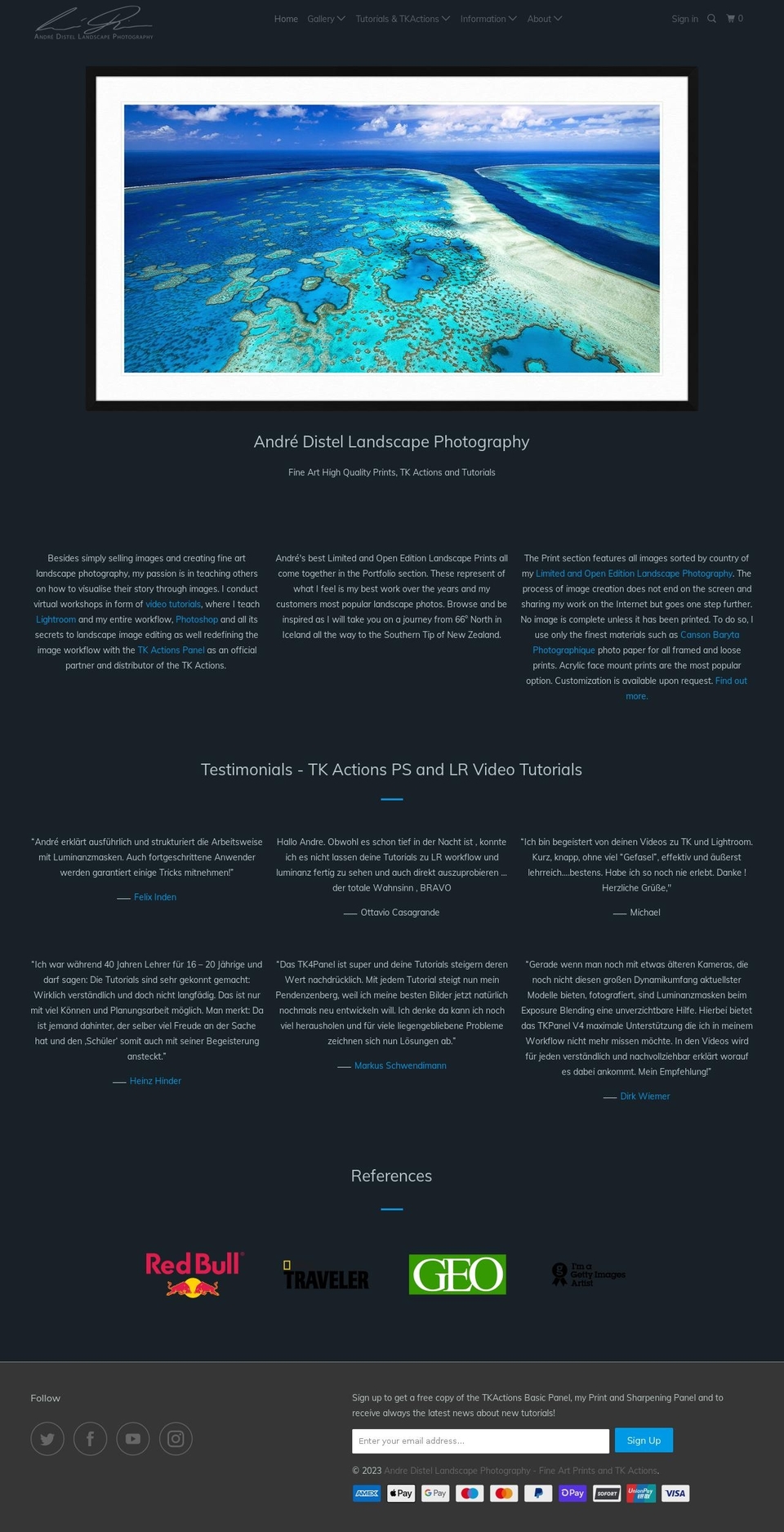 andre-distel-photography.myshopify.com — Shopify storefront screenshot