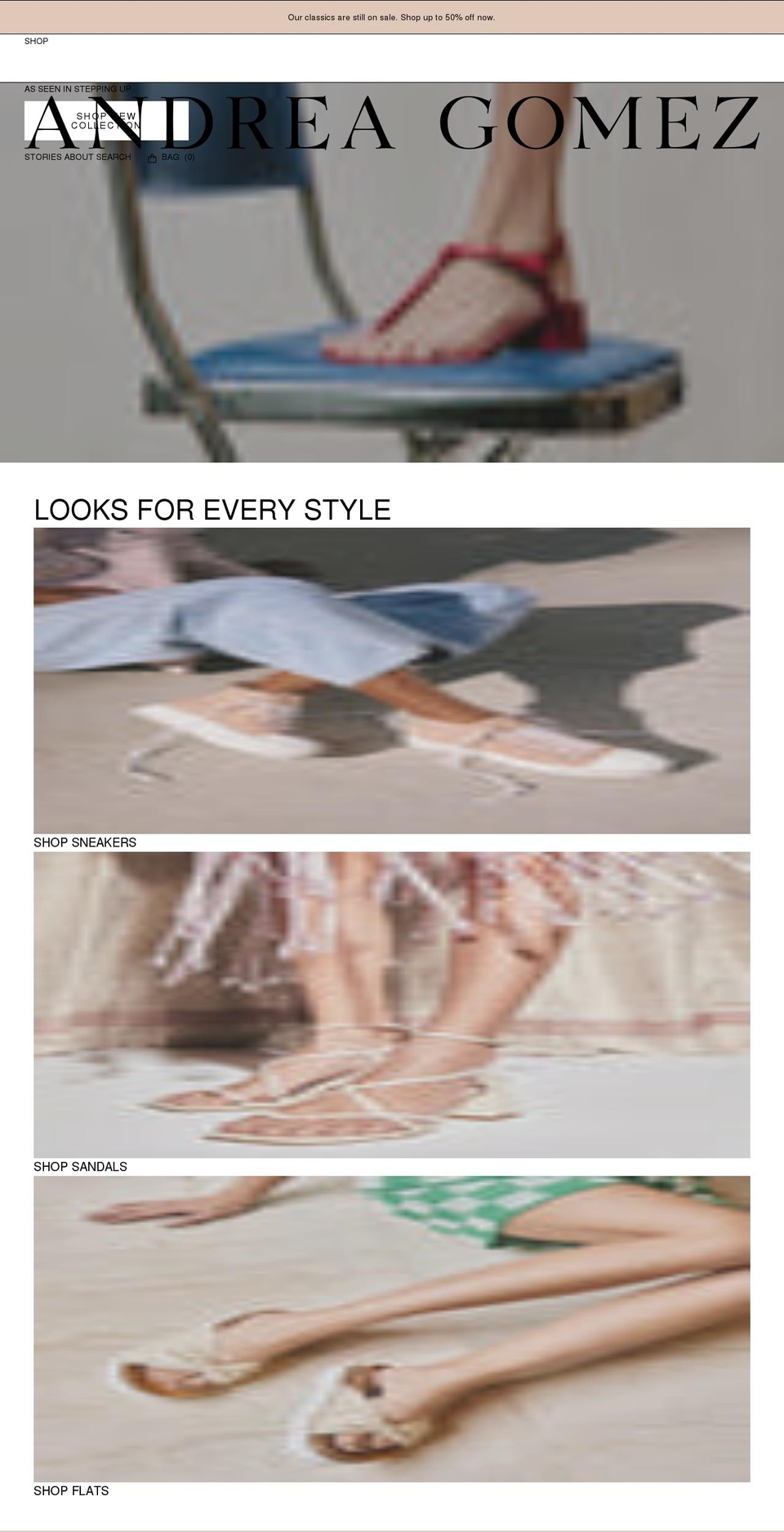 andrea-gomez.com shopify website screenshot