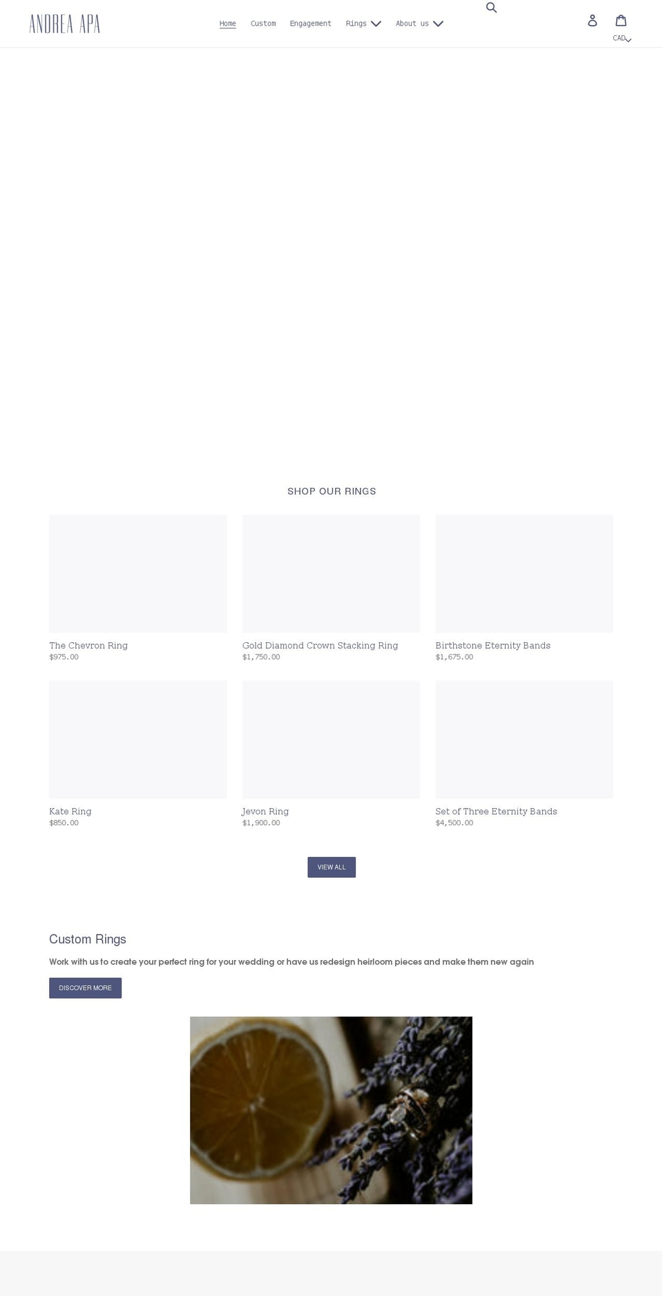 andreaapa.com shopify website screenshot