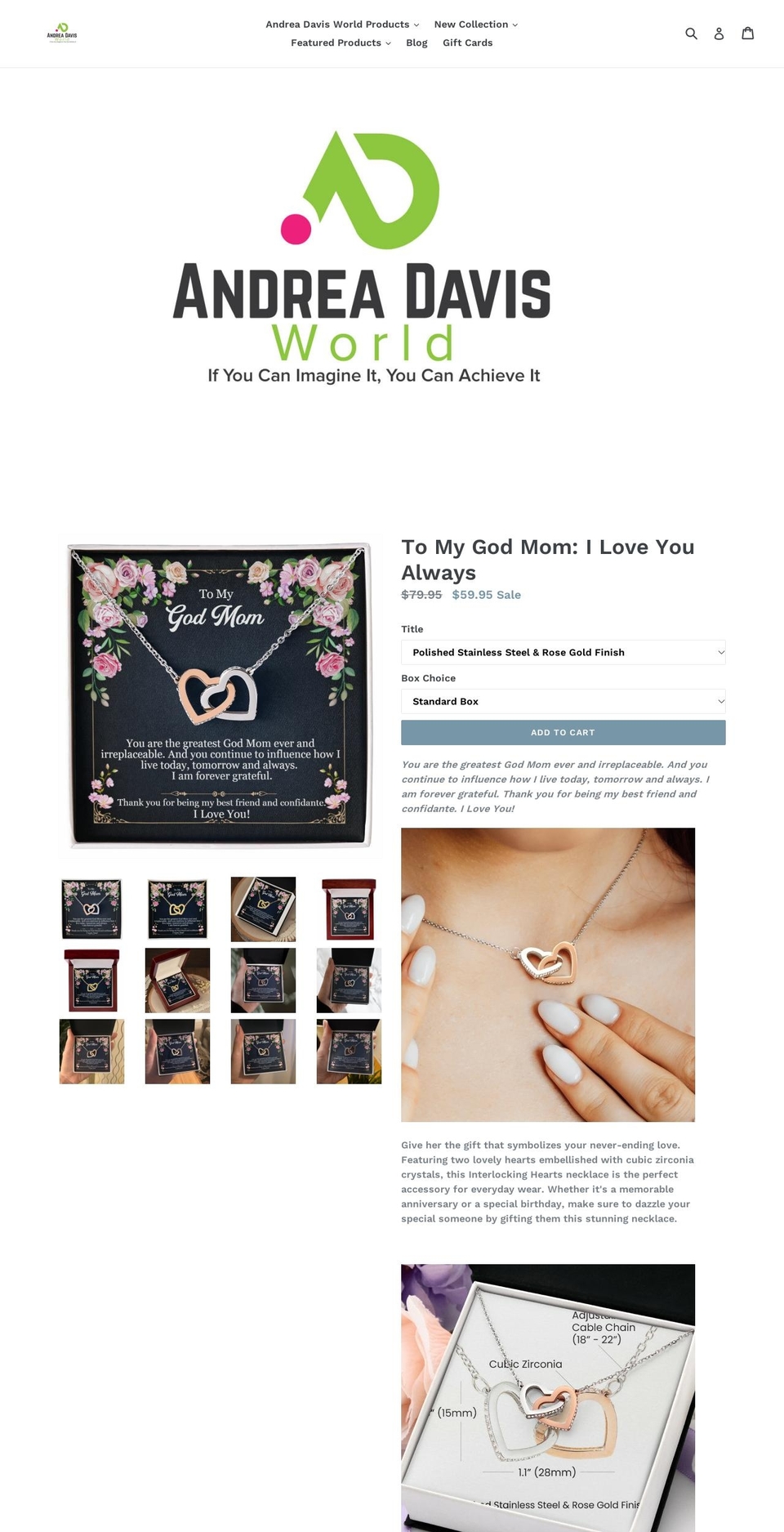 andreadavisworld.com shopify website screenshot