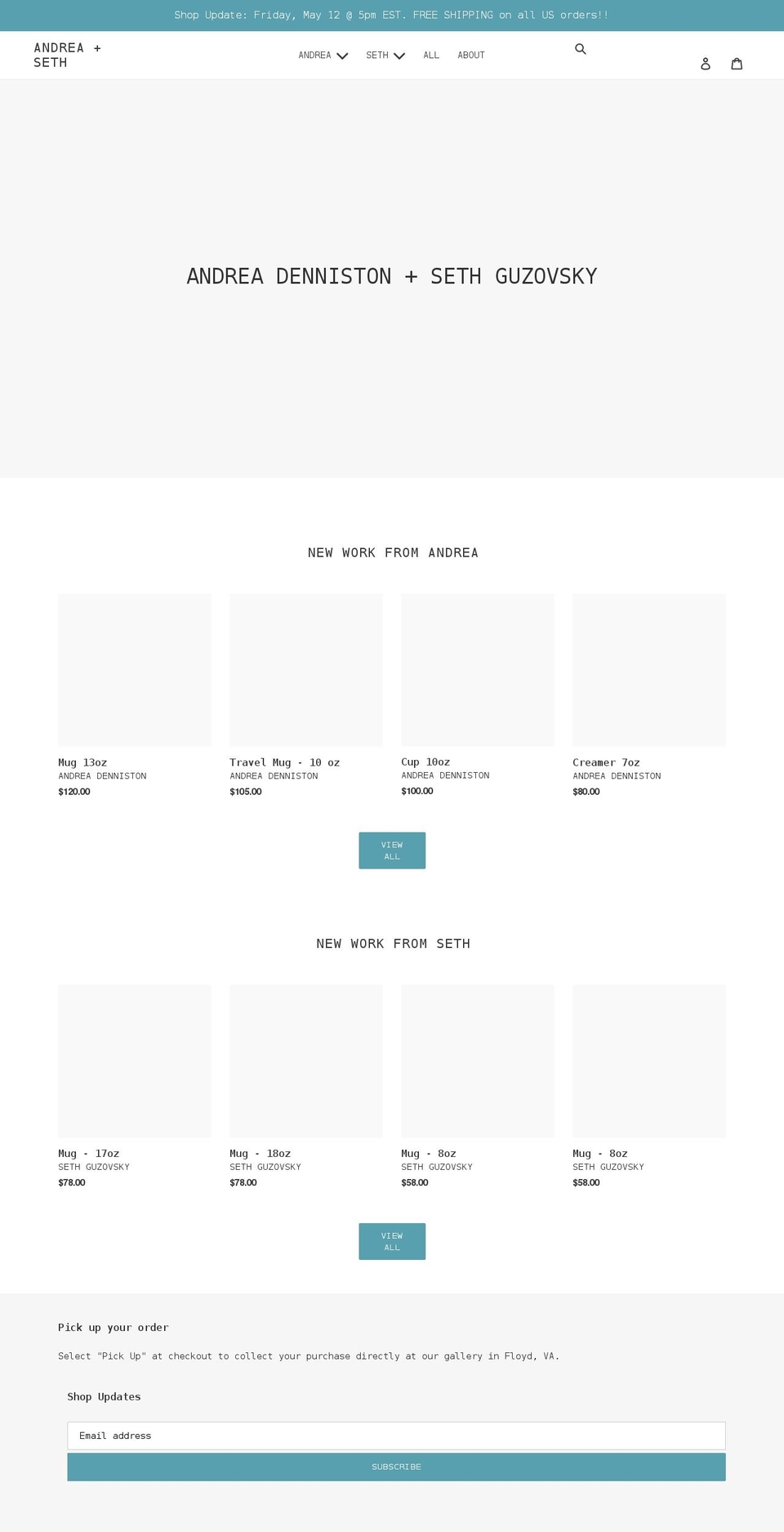 andreadenniston.myshopify.com shopify website screenshot