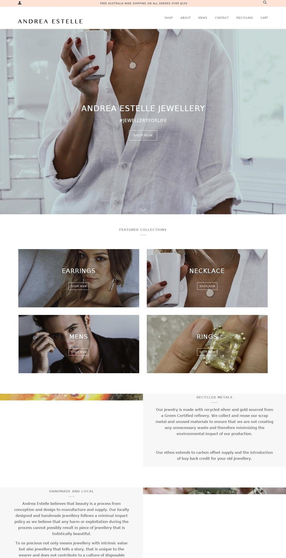 andreaestelle.com.au shopify website screenshot