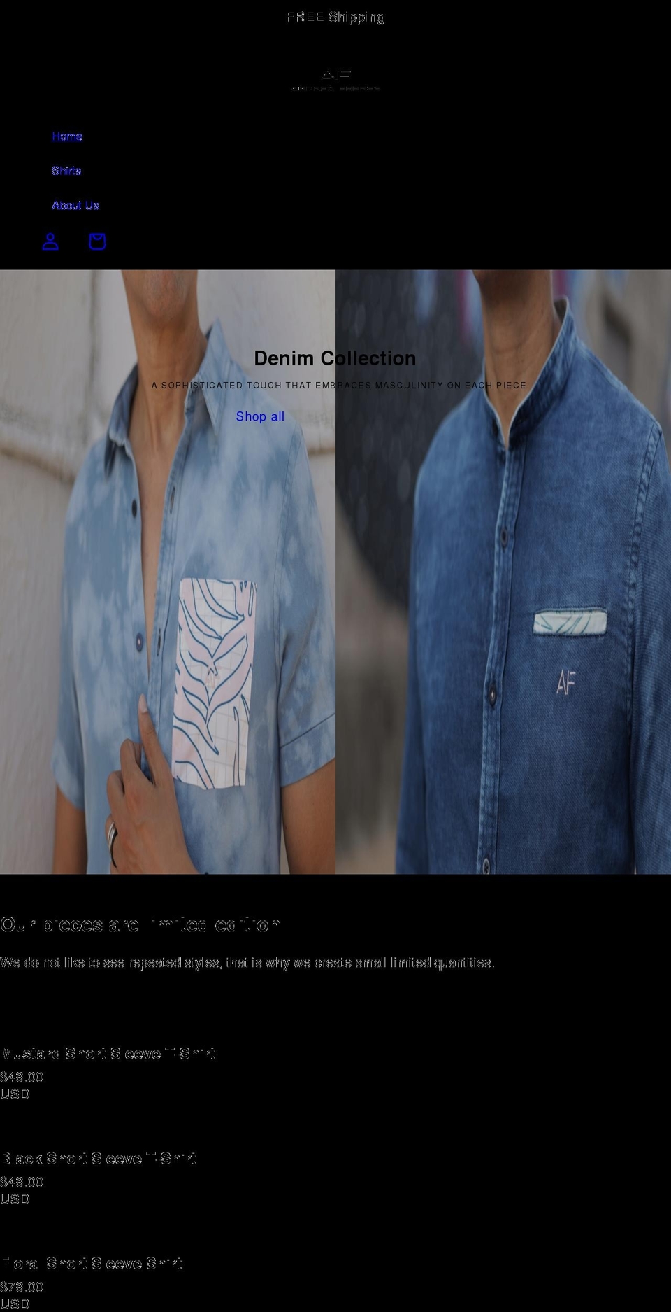 andreafebres.com shopify website screenshot