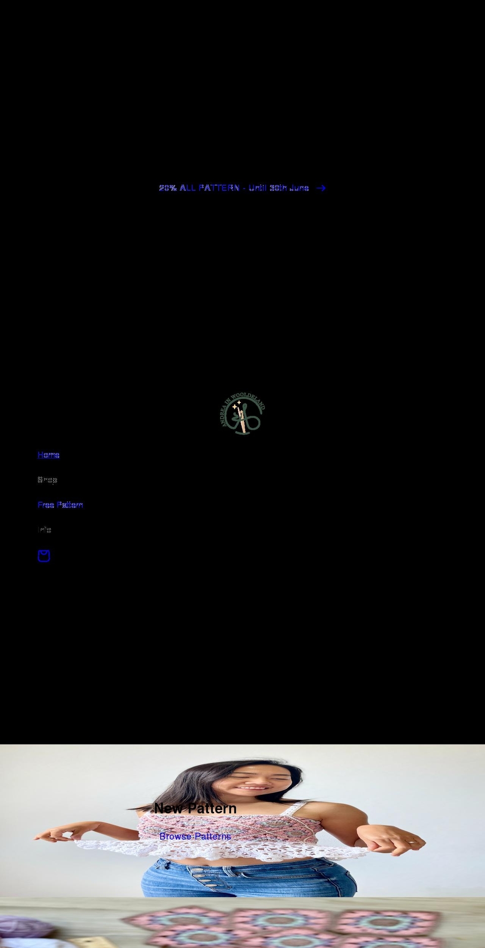 andreainwooldeland.com shopify website screenshot