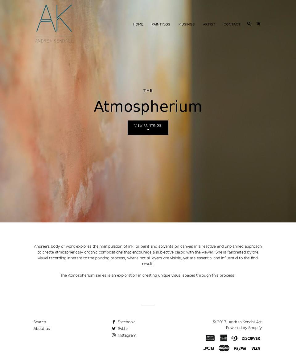 andreakendall.com shopify website screenshot