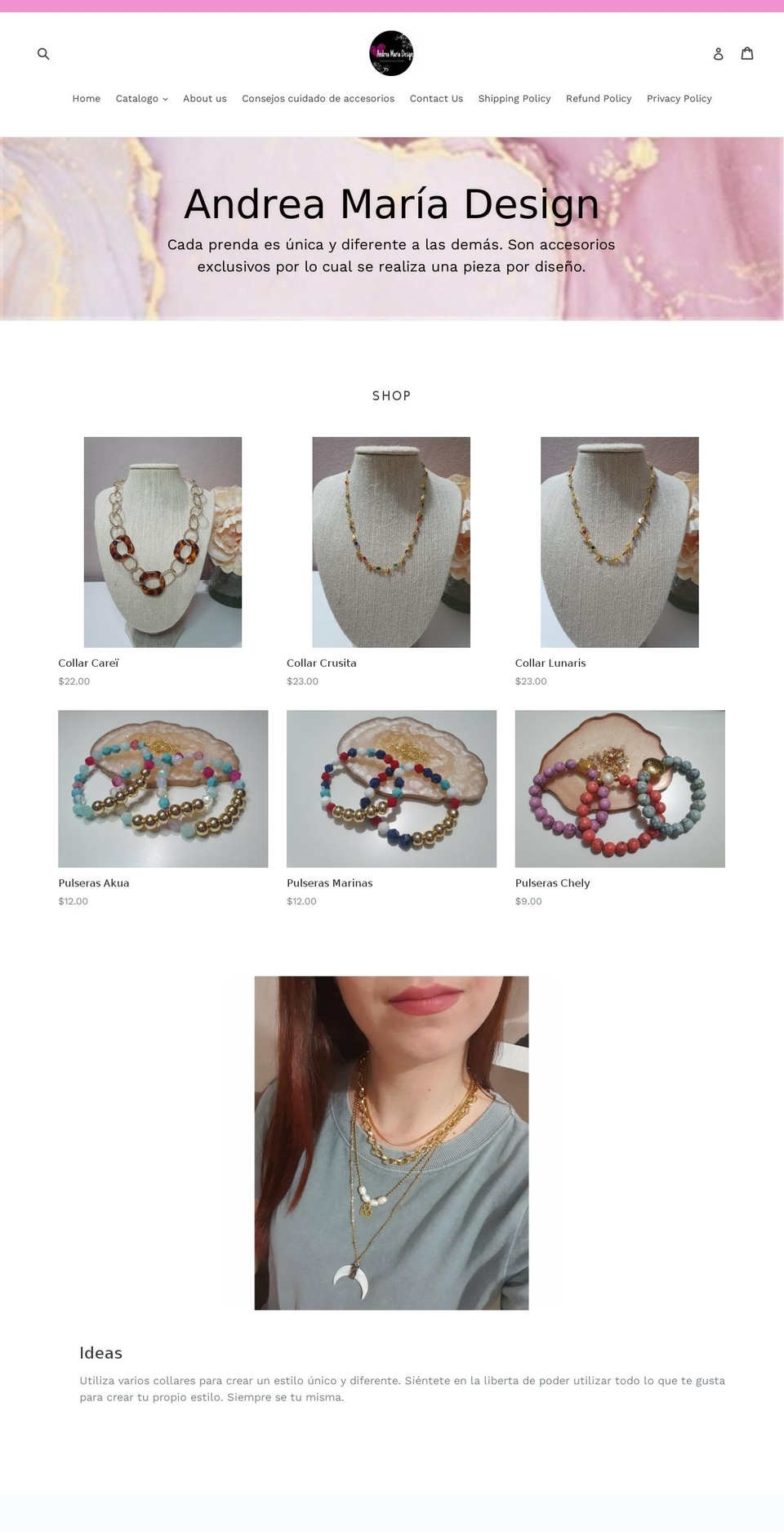 andreamariadesignpr.com shopify website screenshot