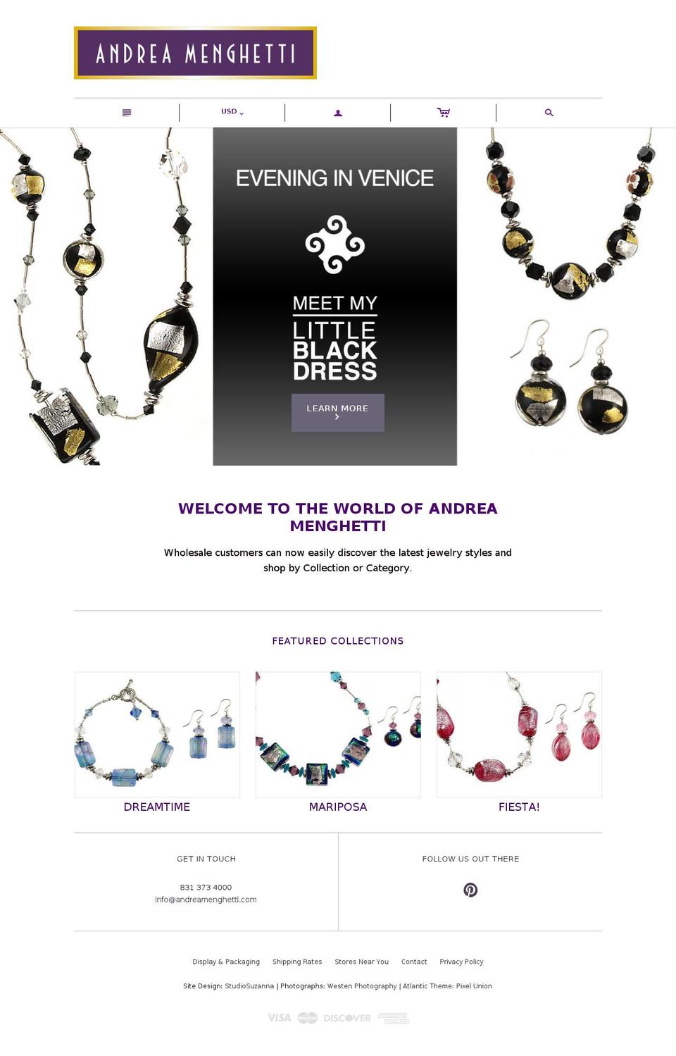 andreamenghetti.com shopify website screenshot