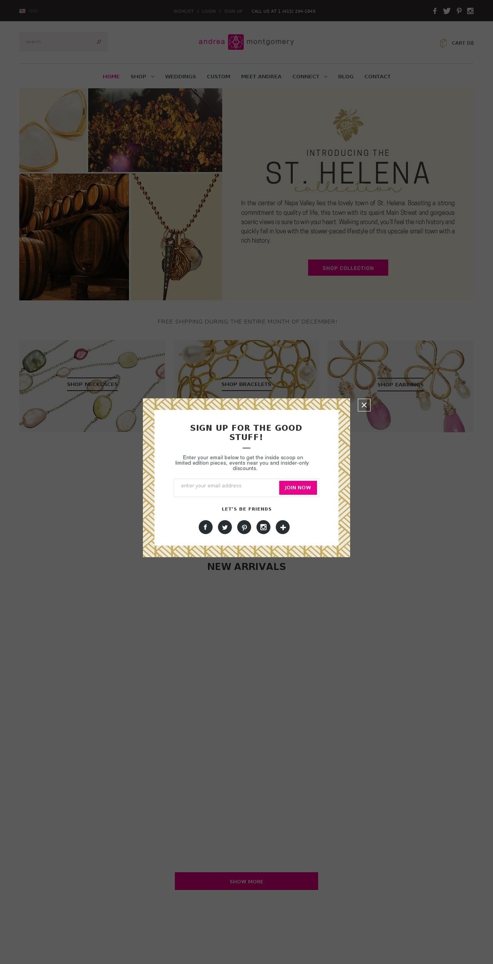 andreamontgomery.com shopify website screenshot