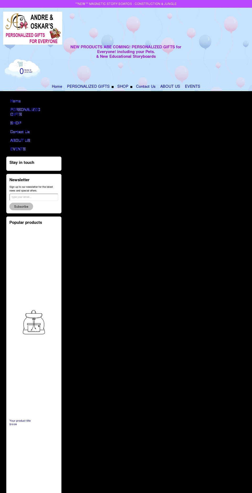 andreandoskars.com shopify website screenshot