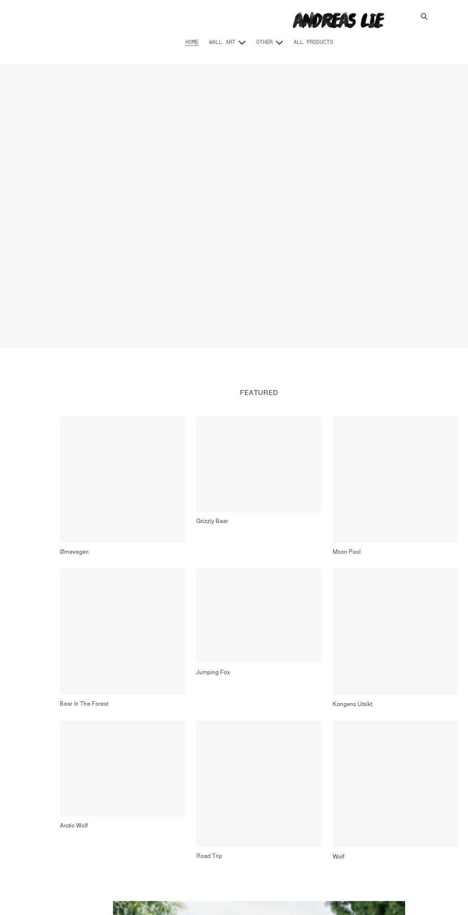 andreaslie.com shopify website screenshot
