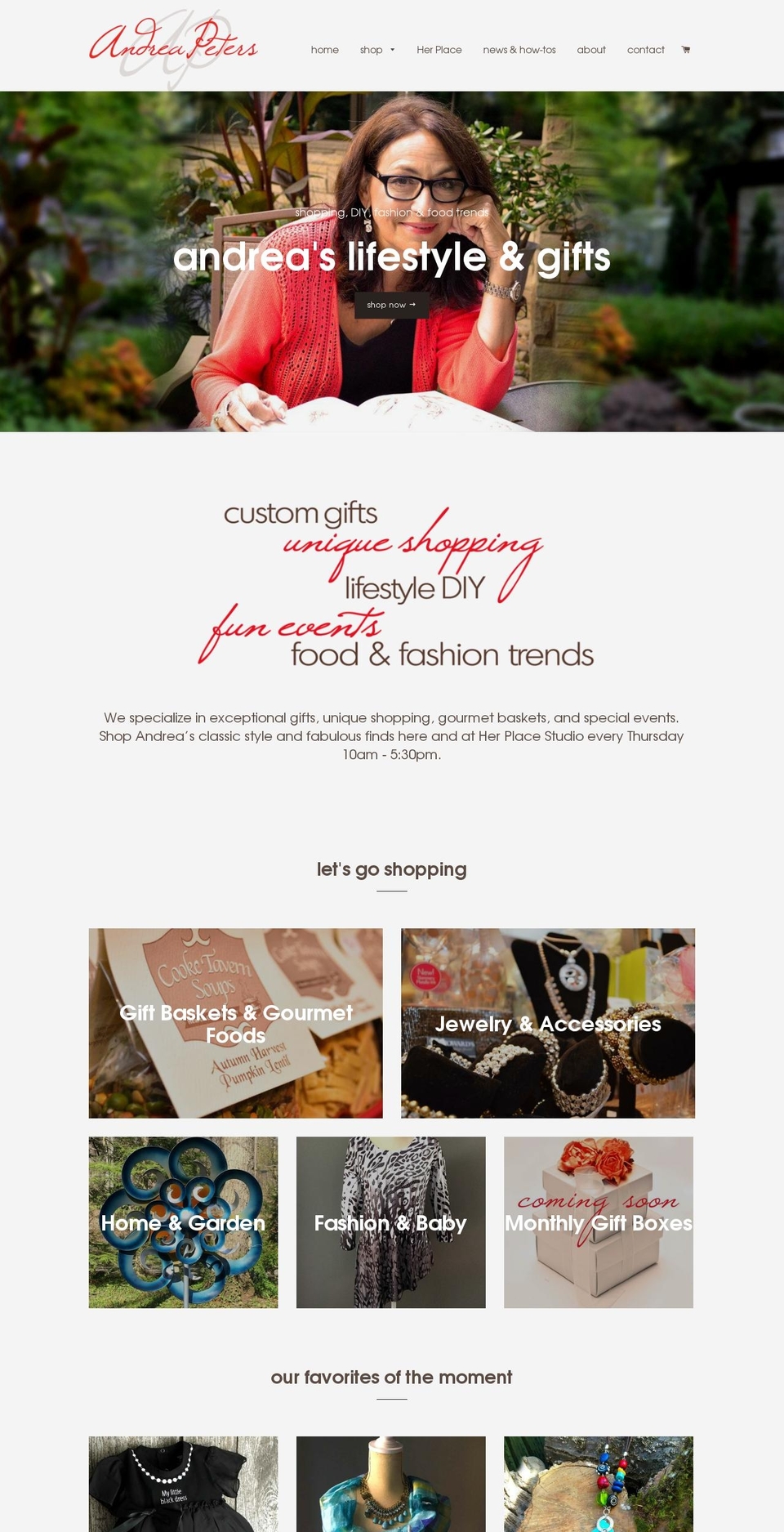 andreaslifestyle.com shopify website screenshot
