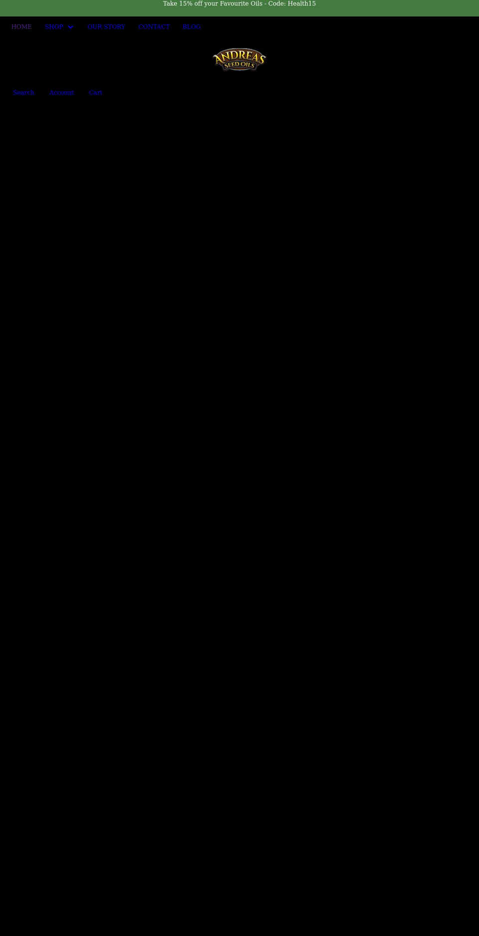 andreasseedoils.com shopify website screenshot