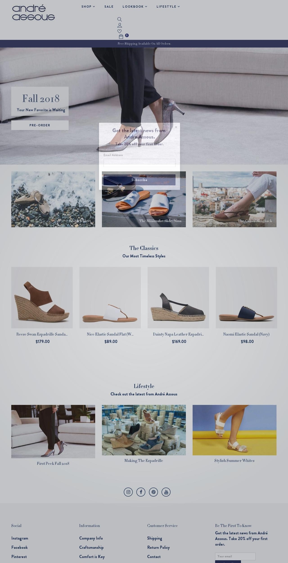Custom André Assous Theme Shopify theme site example andreassousshop.com
