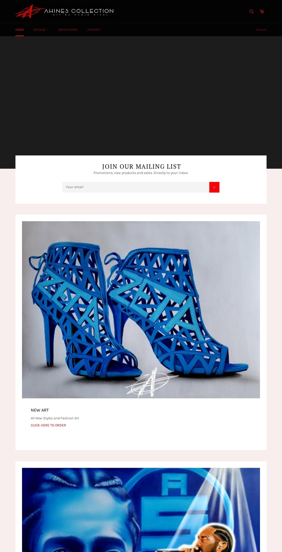 andrehines.com shopify website screenshot