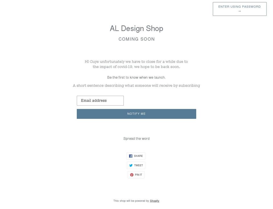 andreloubser.com — Shopify storefront screenshot