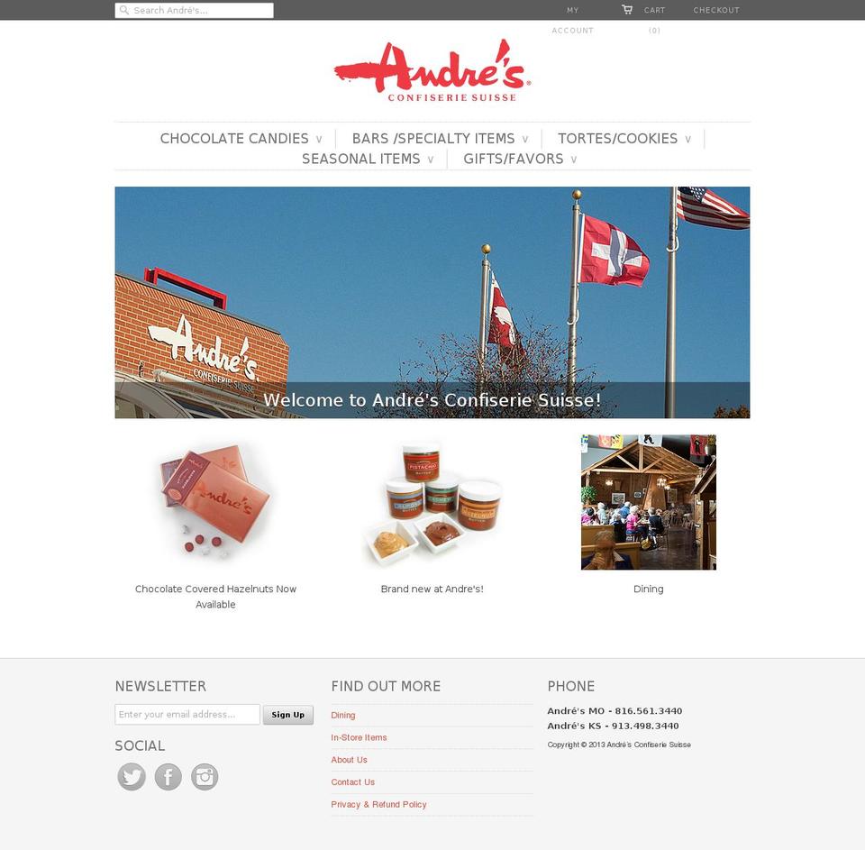 andreschocolates.com shopify website screenshot