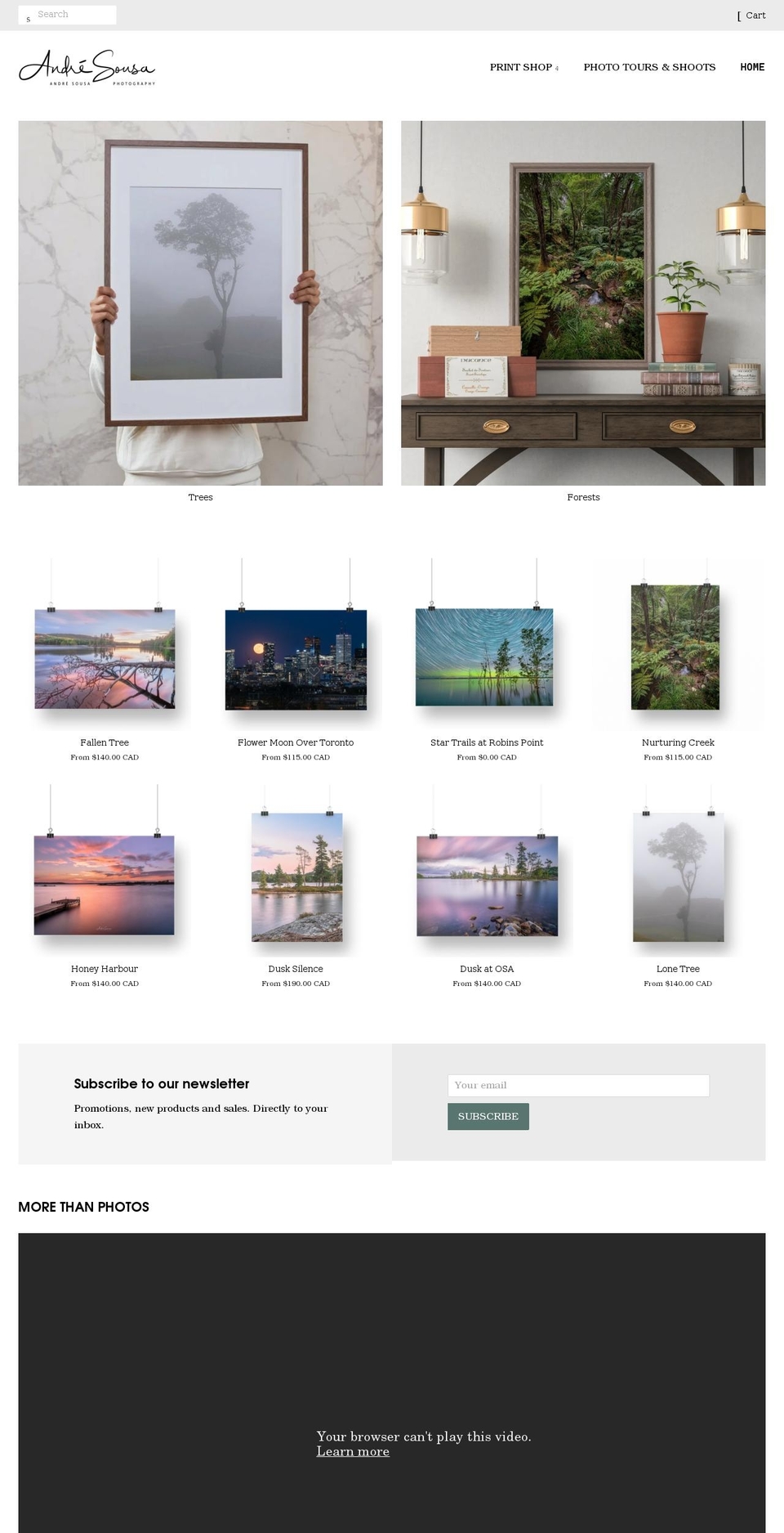 andresousaphotography.com shopify website screenshot