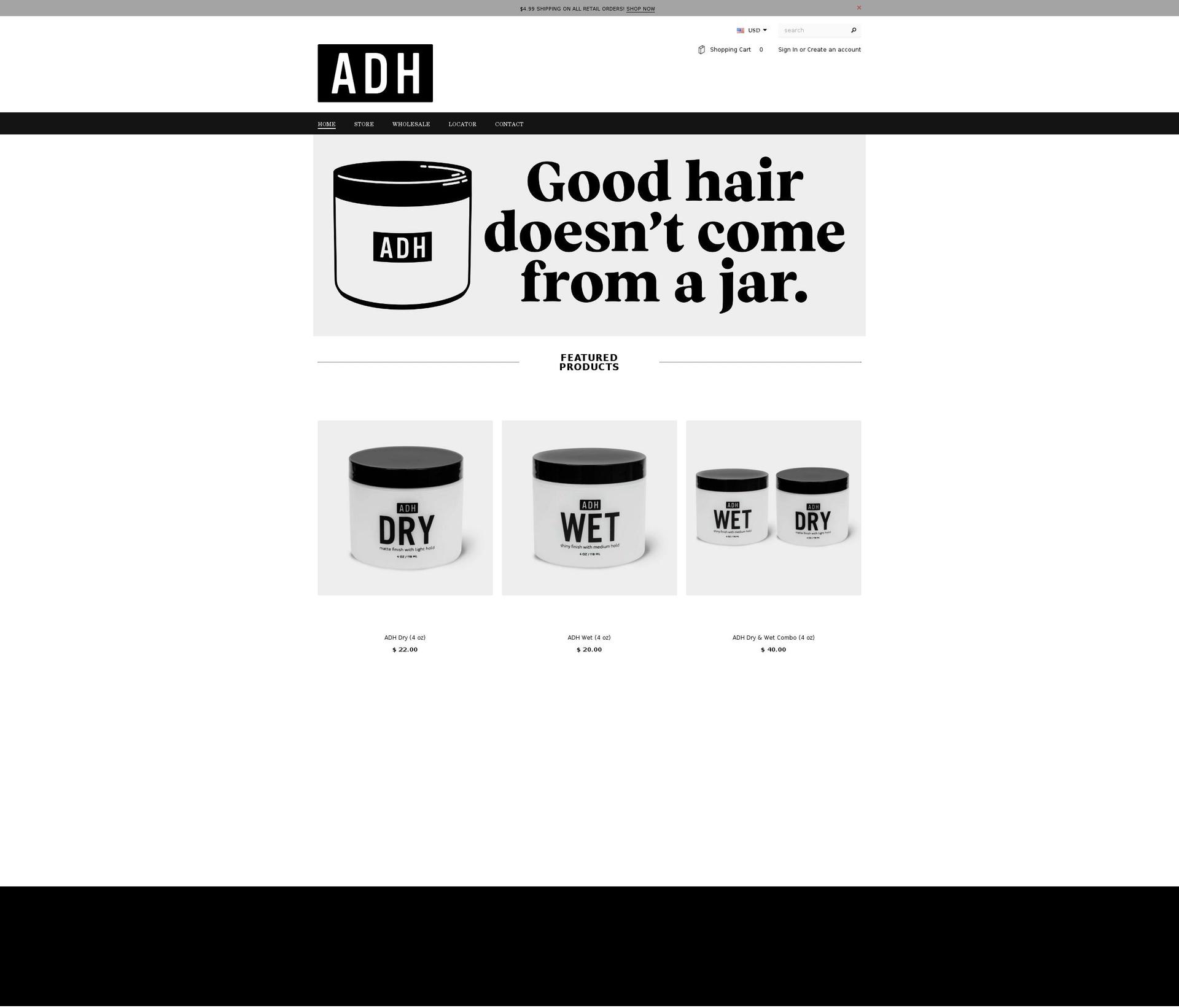 andrewdoeshair.net shopify website screenshot