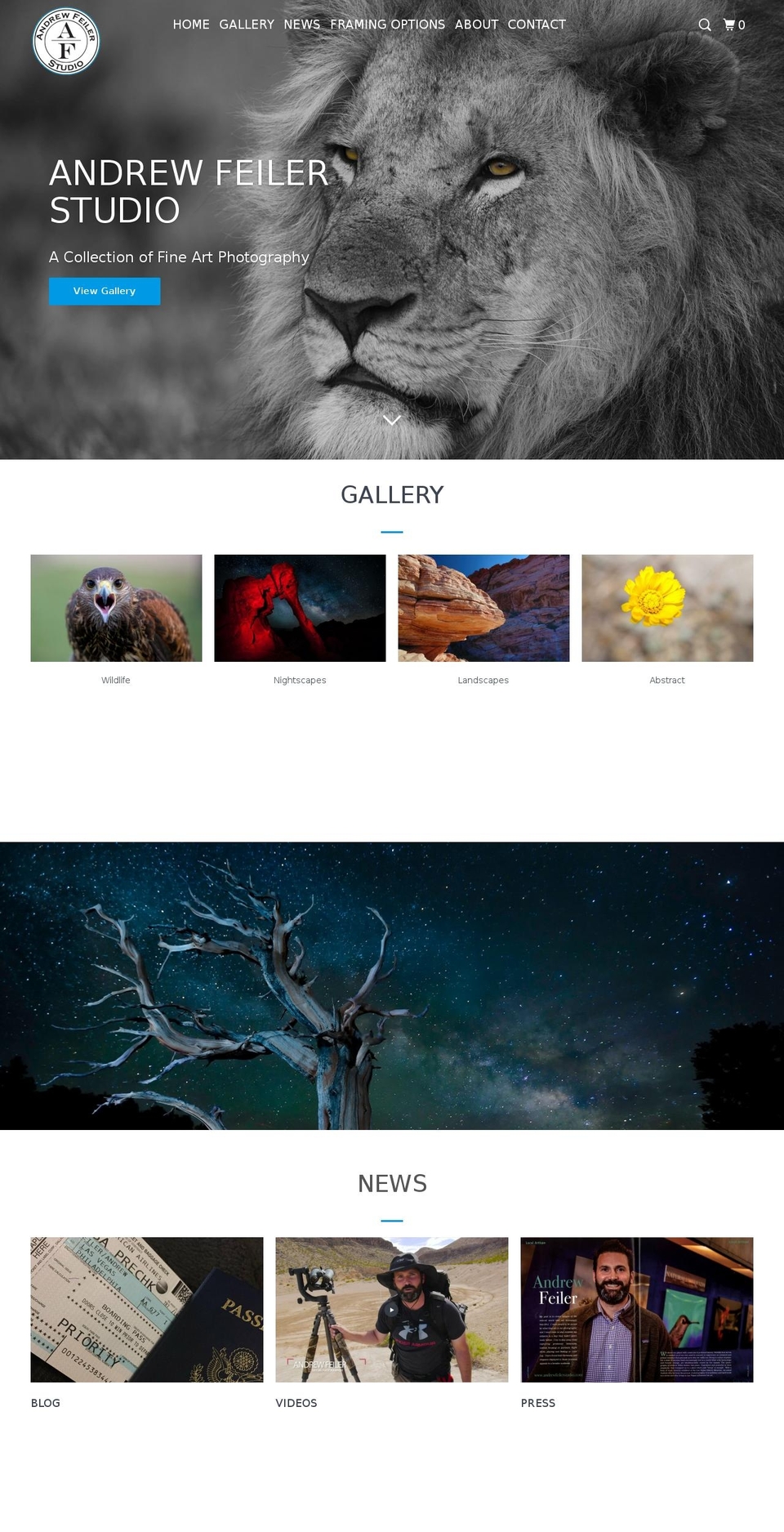andrewfeilerstudio.com shopify website screenshot