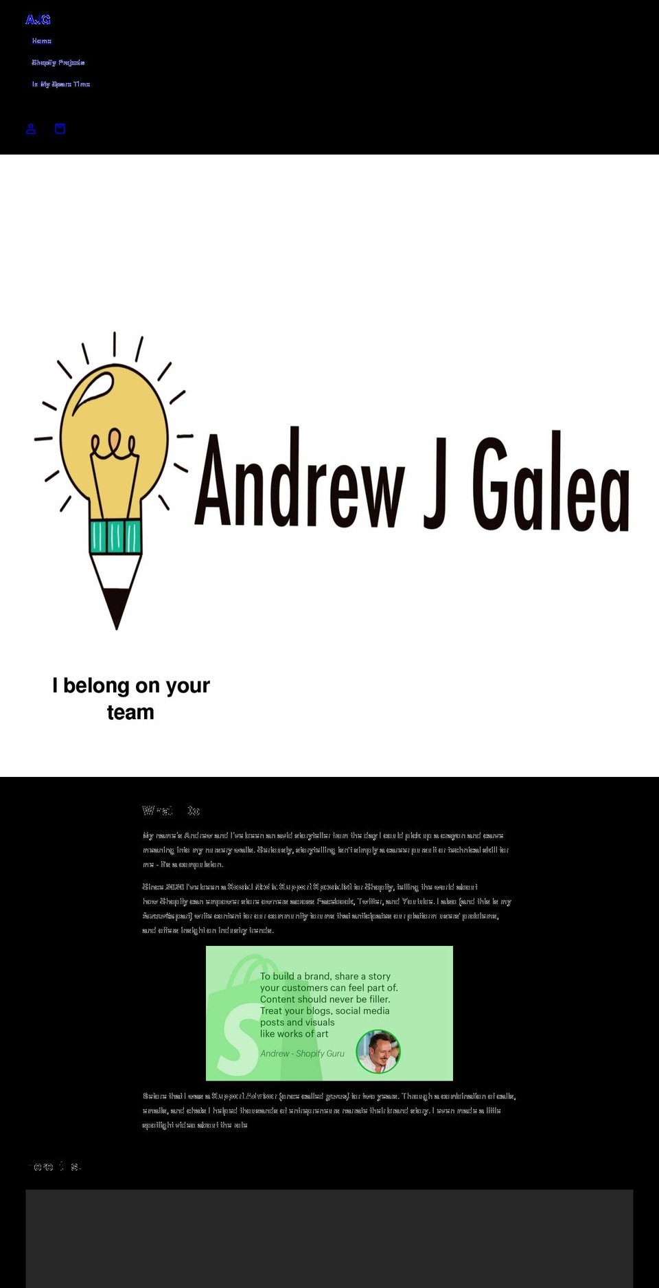 andrewjgalea.com shopify website screenshot